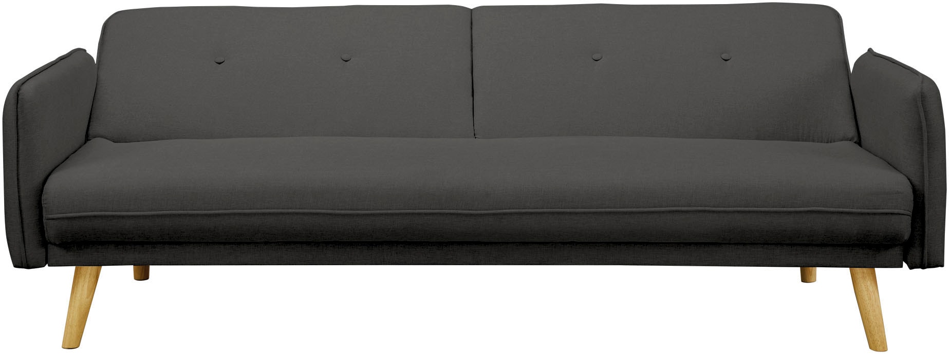 SalesFever Schlafsofa »Linköping, 3-Stizer, Sofa«, mit Knopfheftung im Rücken und Schlaffunktion, Breite 188 cm