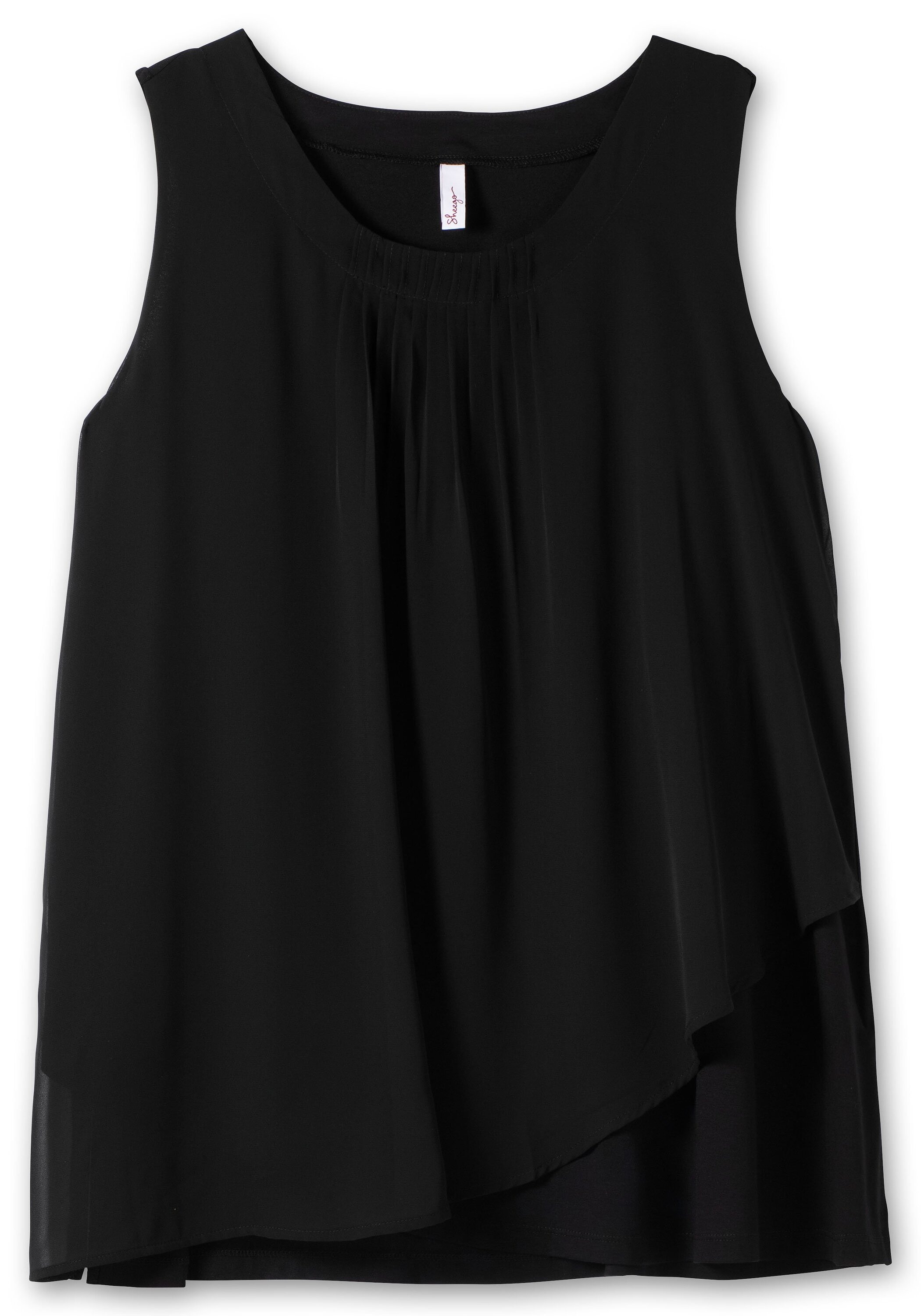 Sheego Longtop »Top mit Chiffon und blickdichtem Jersey«