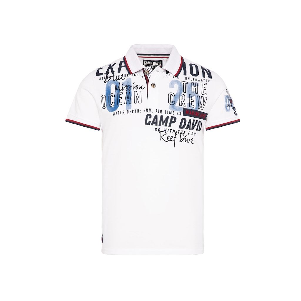 CAMP DAVID Poloshirt, mit Logoprägung