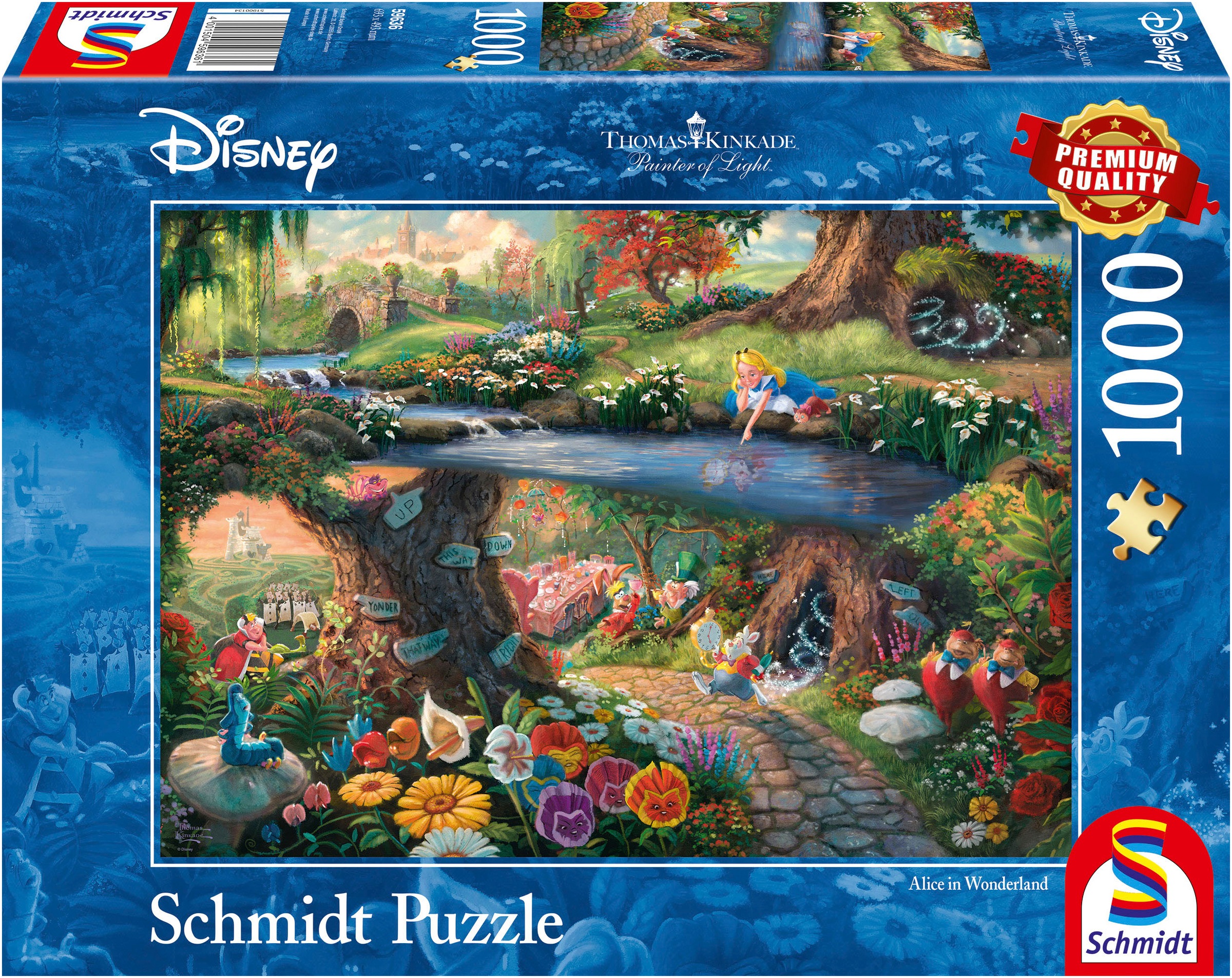 Schmidt Spiele Puzzle »Disney, Alice im Wunderland von Thomas Kinkade«, (1000 tlg.)