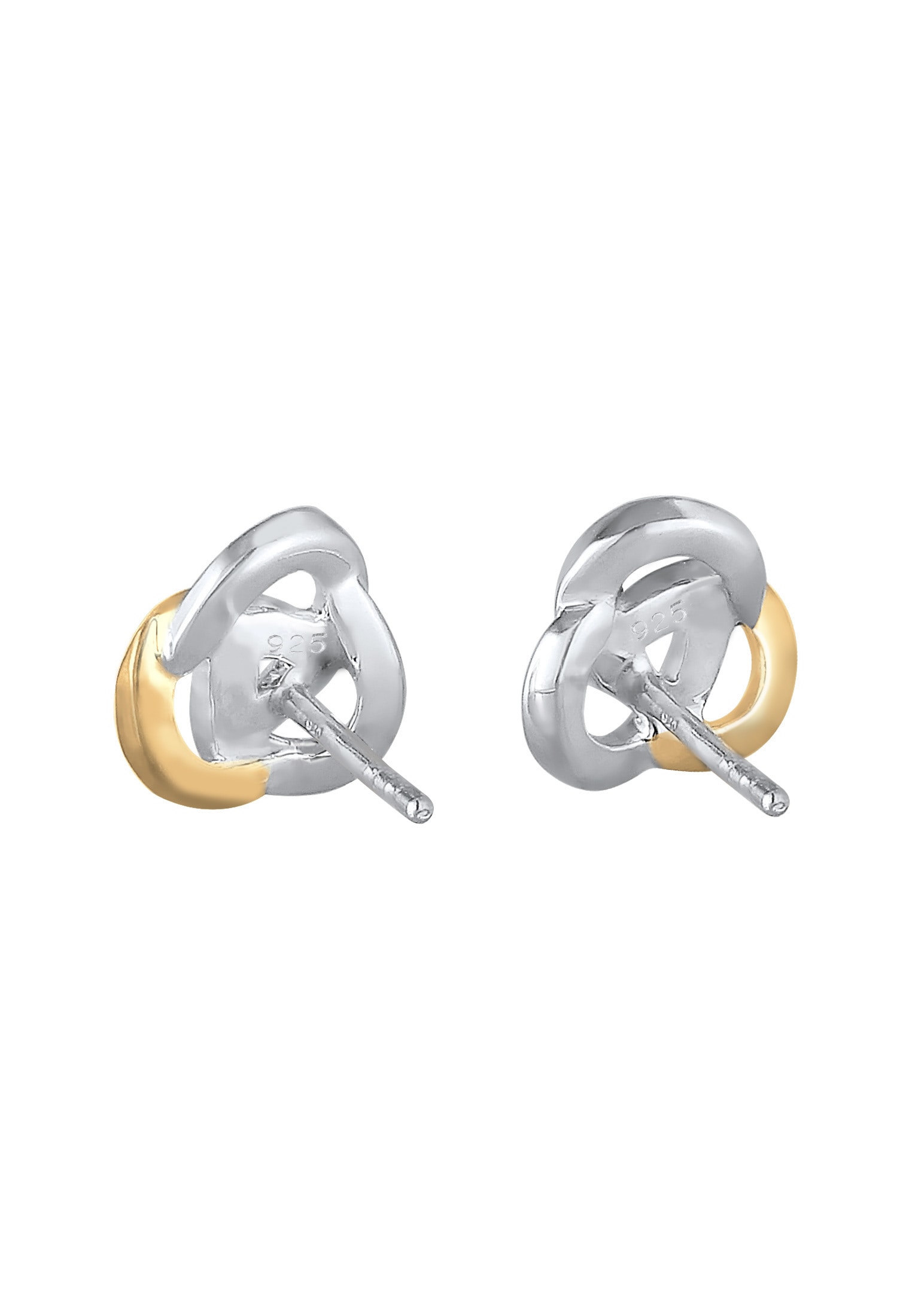 Elli Paar Ohrstecker »Ohrringe Ohrstecker Knoten Glas Kristalle 925 Sterling Silber Bicolor«
