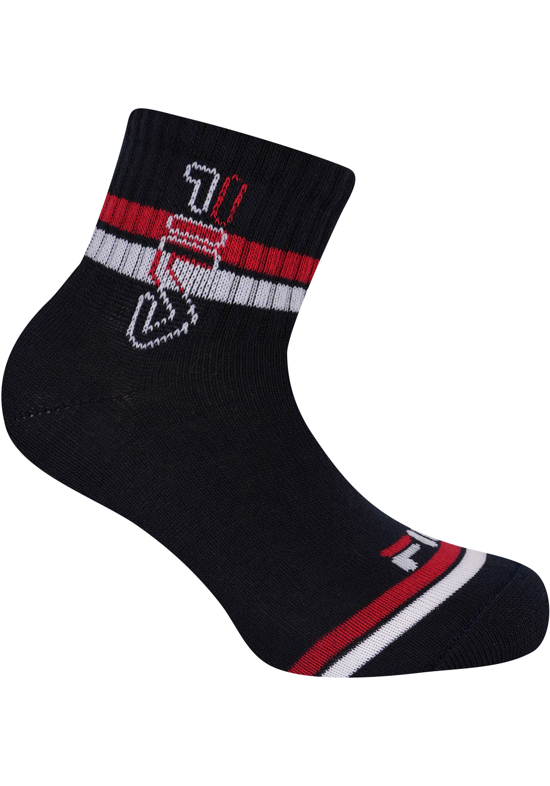 Fila Kurzsocken »JUNIOR BOY QUARTER SOCKS«, (6 Paar), sportliches Design mit dynamischen Streifen