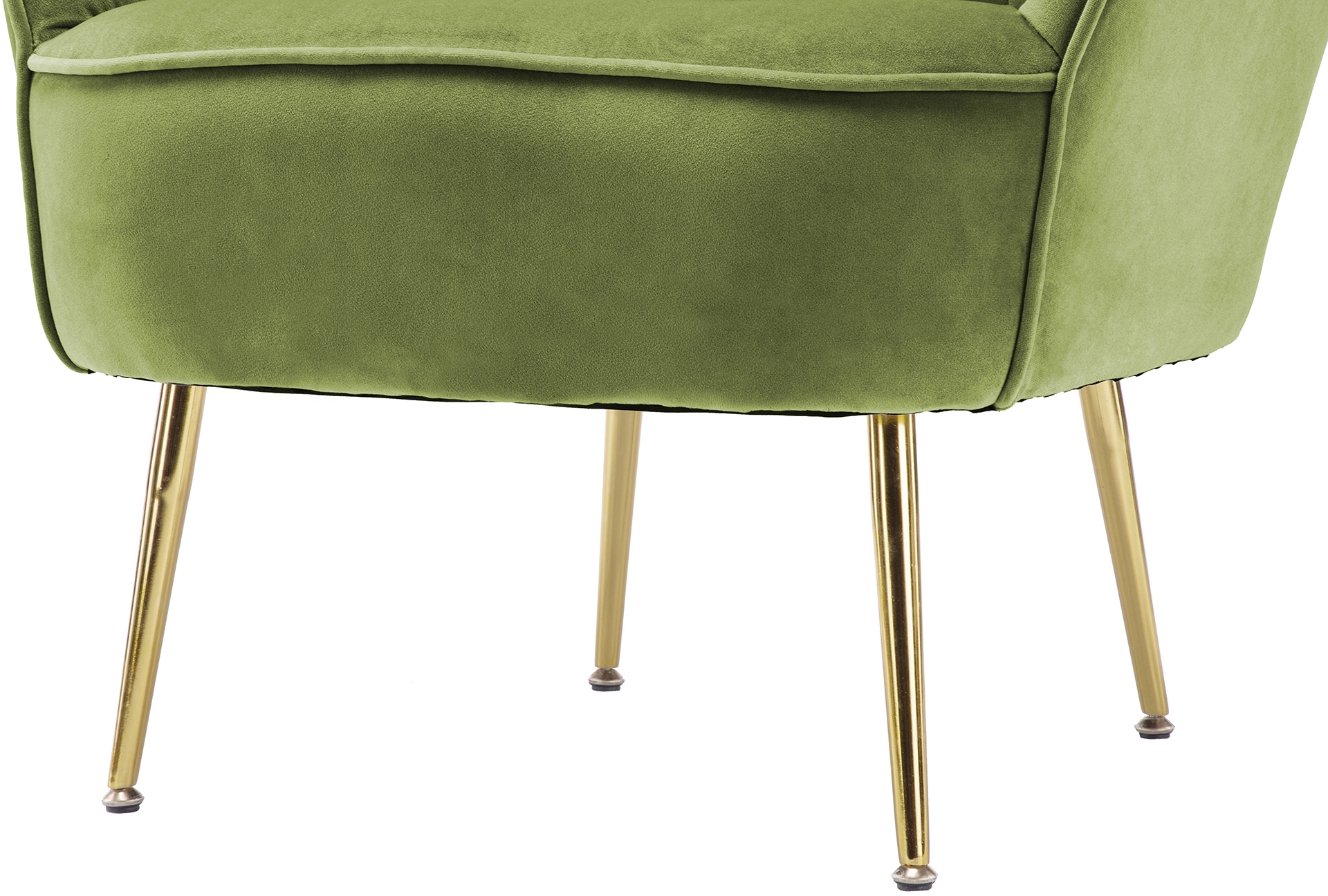 Kayoom Sessel »Loulan 125, gemütlicher Cocktail-Sessel, edler Samtbezug«, (1 St.), Cocktail-Sessel, Rückenlehne mit Ziernaht, Metallbeine in Gold