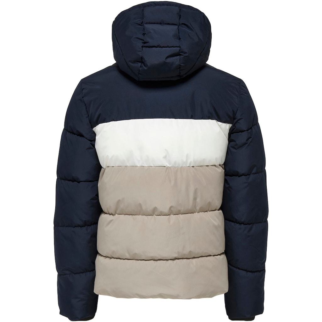 ONLY & SONS Steppjacke »ONSMARLON LIFE HOOD PUFFER JACKET OTW VD«, mit Kapuze