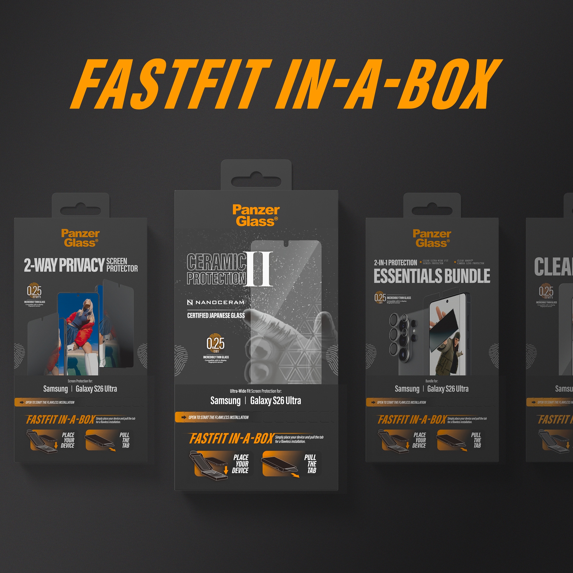 CARE by PanzerGlass Displayschutzglas »Ultra-Wide Fit Screen Protector« für Samsung Galaxy S26 Ultra Displayschutzfolie, Schutzfolie, Bildschirmschutz, kratz- & stoßfest