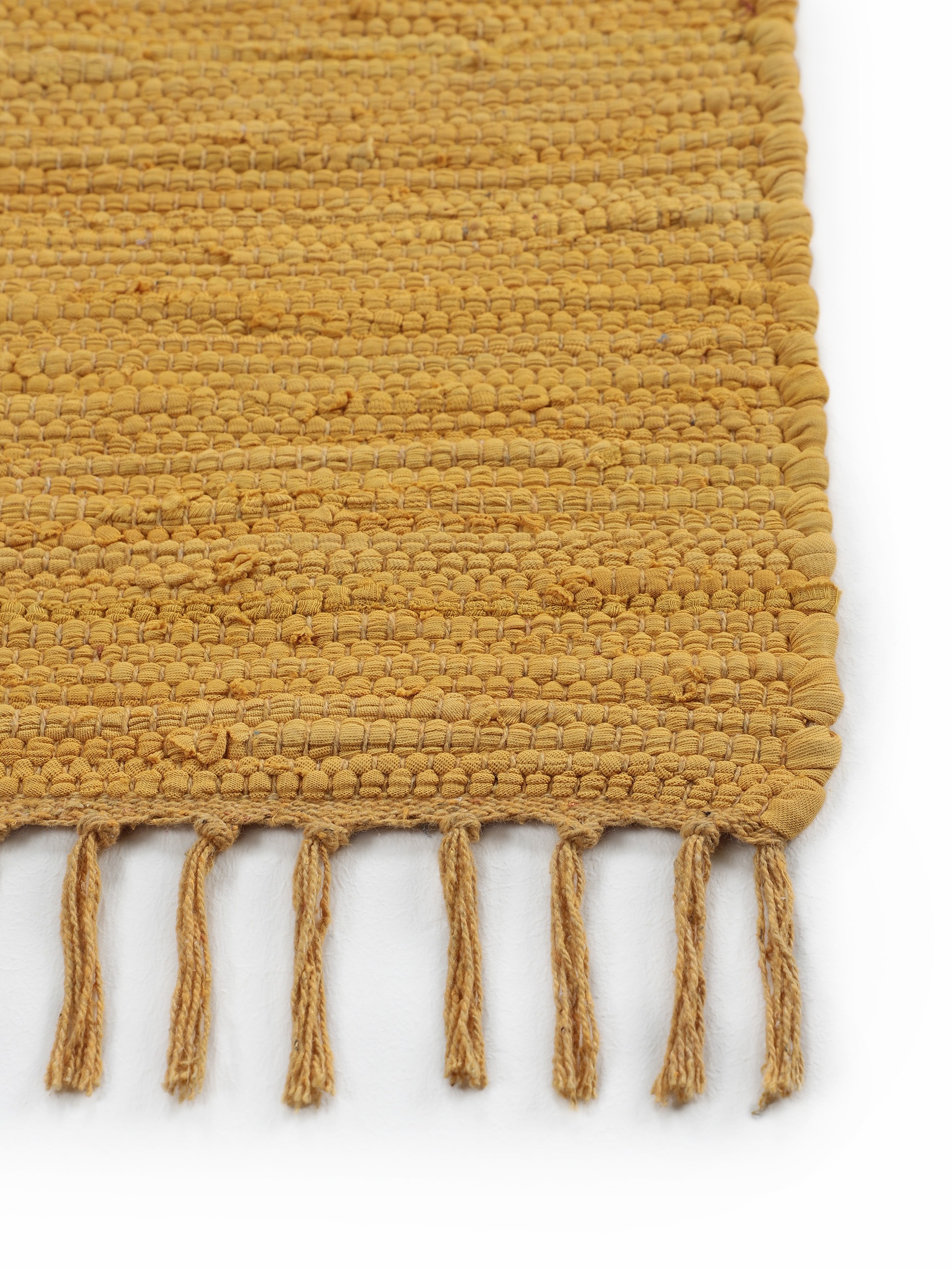 carpetfine Teppich »Kelim Chindi uni, auch als Läufer«, rechteckig, 5 mm Höhe, Wendeteppich, reine Baumwolle, handgewebt, Uni-Farben, mit Fransen