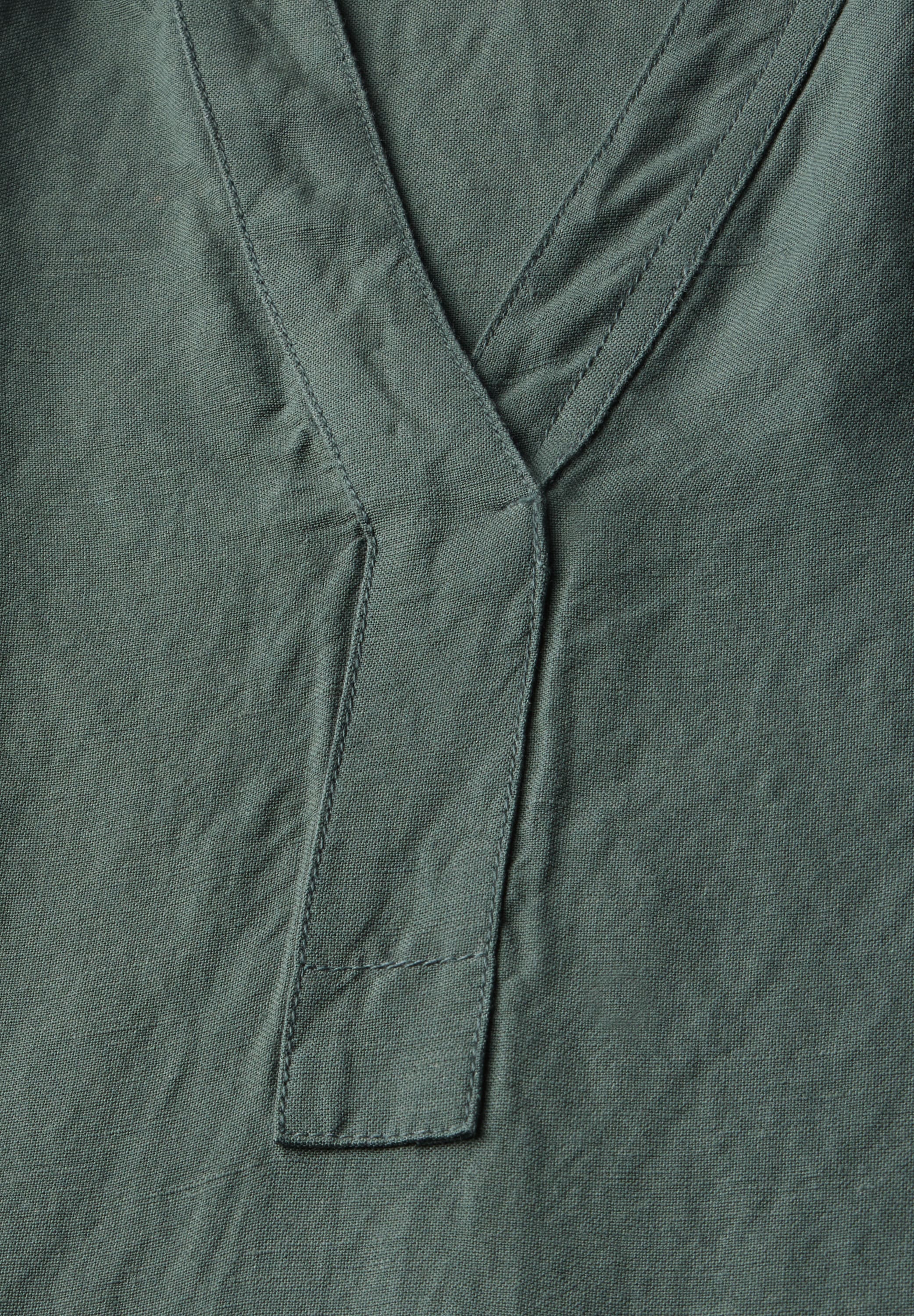Cecil Sommerkleid, Splitneck, mit Leinen