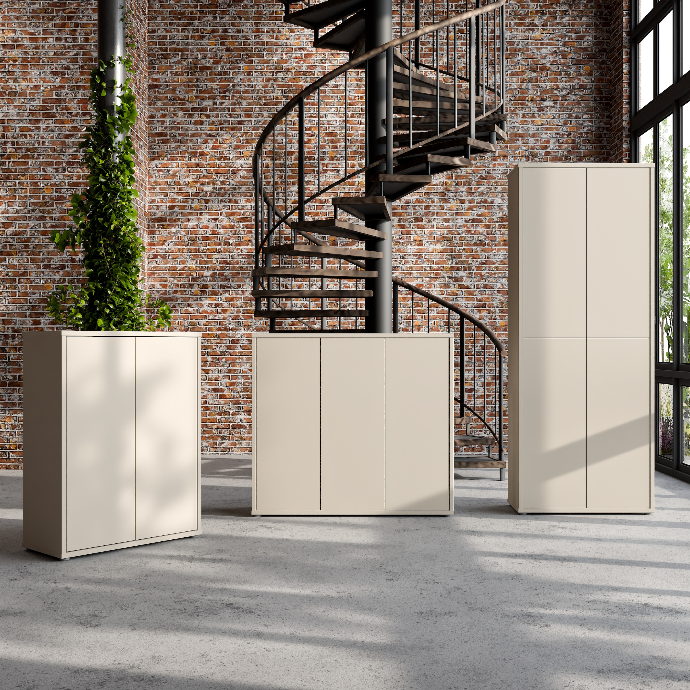 FORTE Schuhschrank »Alice Springs« B/H/T 74,5/99,1/34,9 cm,  Stauraumschrank, Mehrzweckschrank, grifflose Front, Push to open