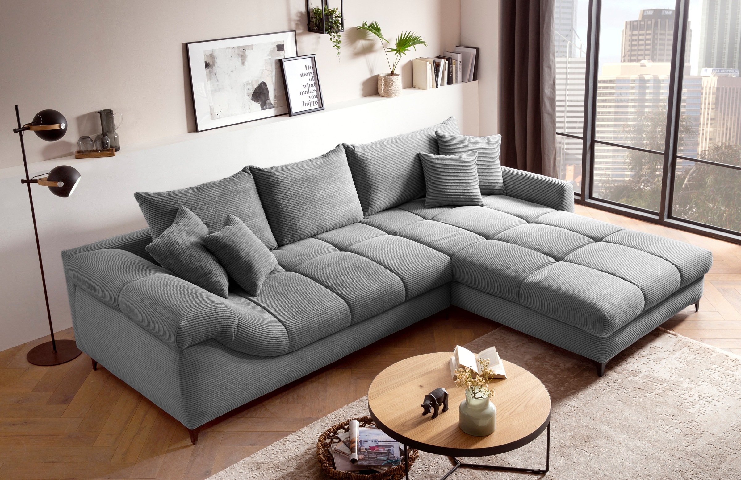 Mr. Couch Ecksofa »Ronaldo, L-Form, wahlweise mit Kaltschaum«, mit Kaltschaum, bis 140 kg pro Sitzplatz belastbar