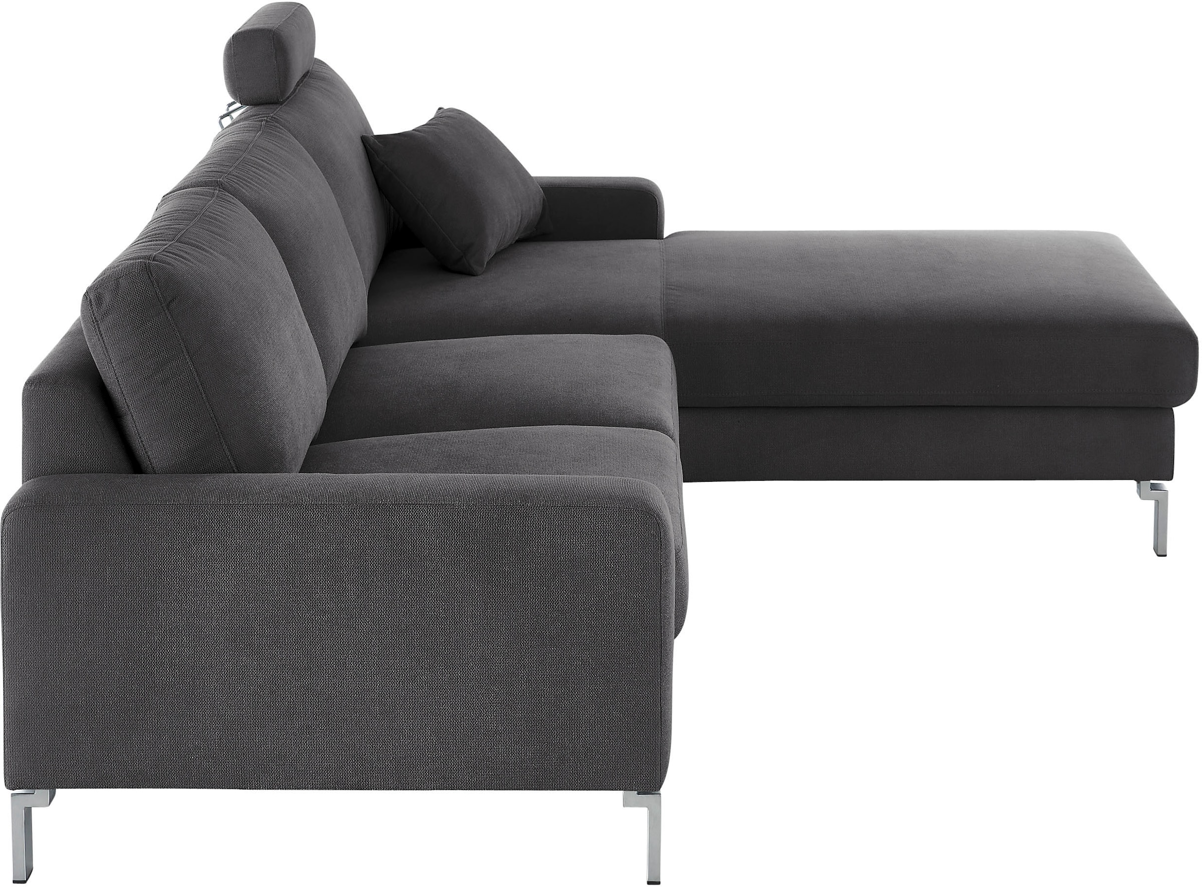 3C Candy Ecksofa »Lecce, wahlweise PUR-Schaumstoff oder Tonnentaschenfederkern«, Bett im 2,5-Sitzer, teilmotorische Schlaffunktion im Longchair, L-Form