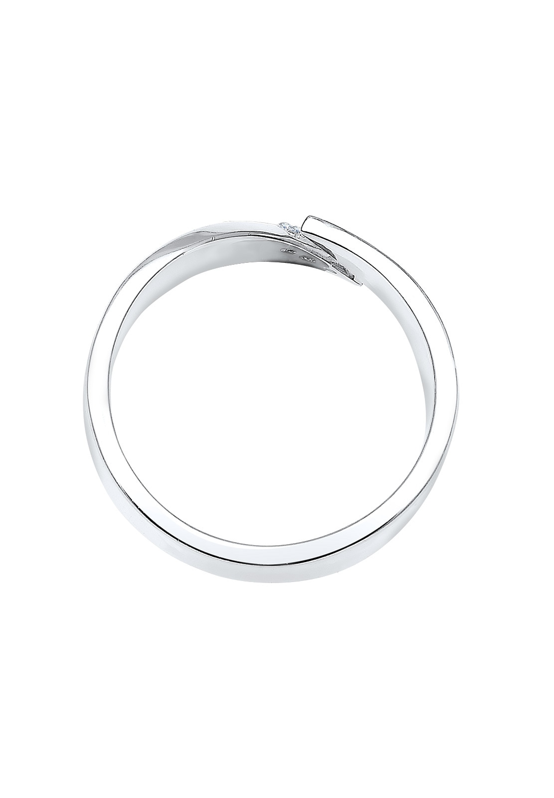 Elli DIAMONDS Diamantring »Ring Wickelring Diamant Weiß Brillantschliff (0.045 ct) 925 Sterling Silber«