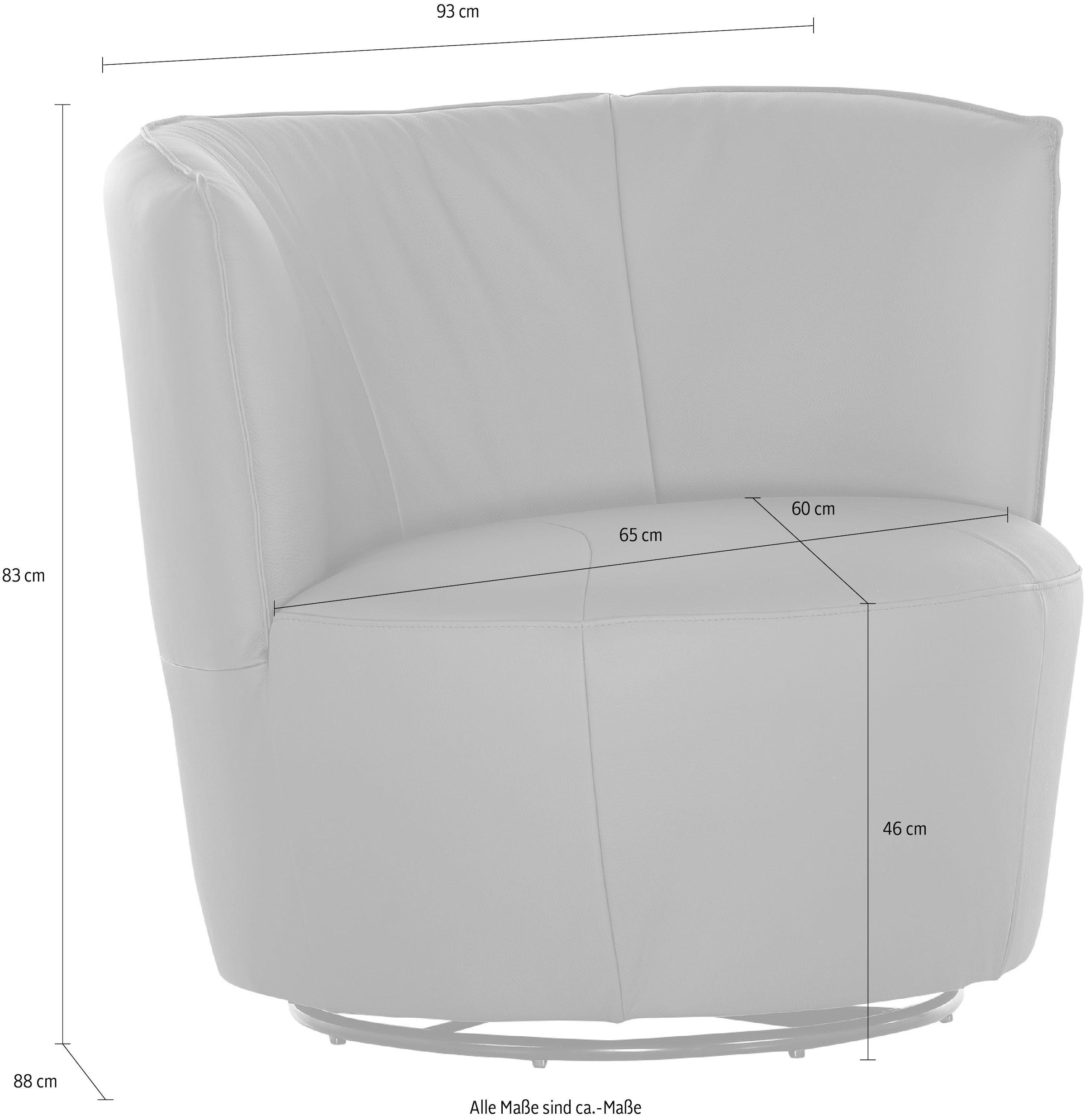 Home affaire Drehsessel »Lumber« 360° drehbar in toller Lederqualität, Drehteller aus Metall