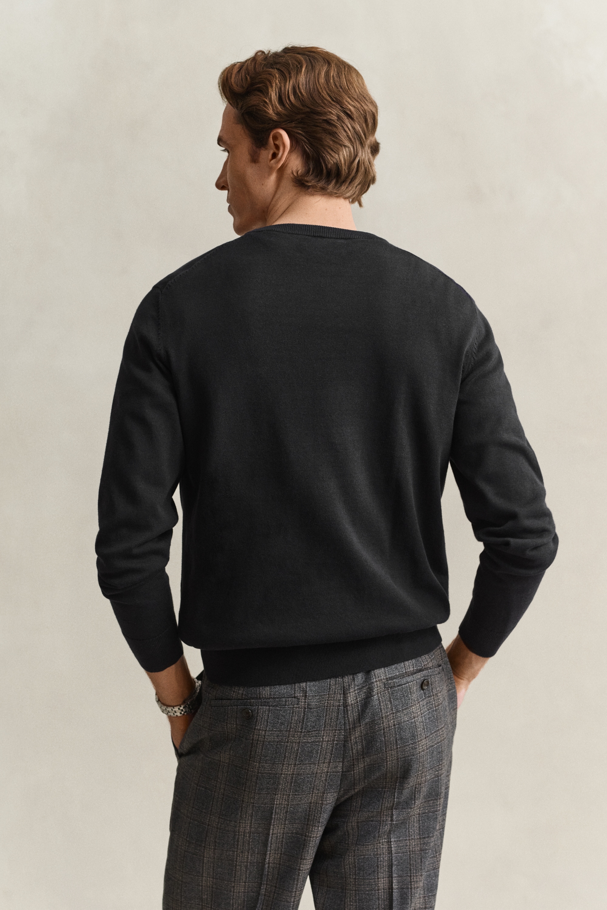 Gant Rundhalspullover »CLASSIC COTTON« Regular fit mit Rundhalsausschnitt