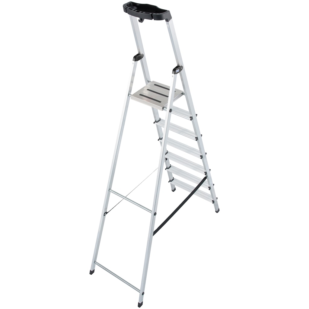 KRAUSE Stehleiter »Safety«, Aluminium, 1x7 Stufen, Arbeitshöhe ca. 350 cm