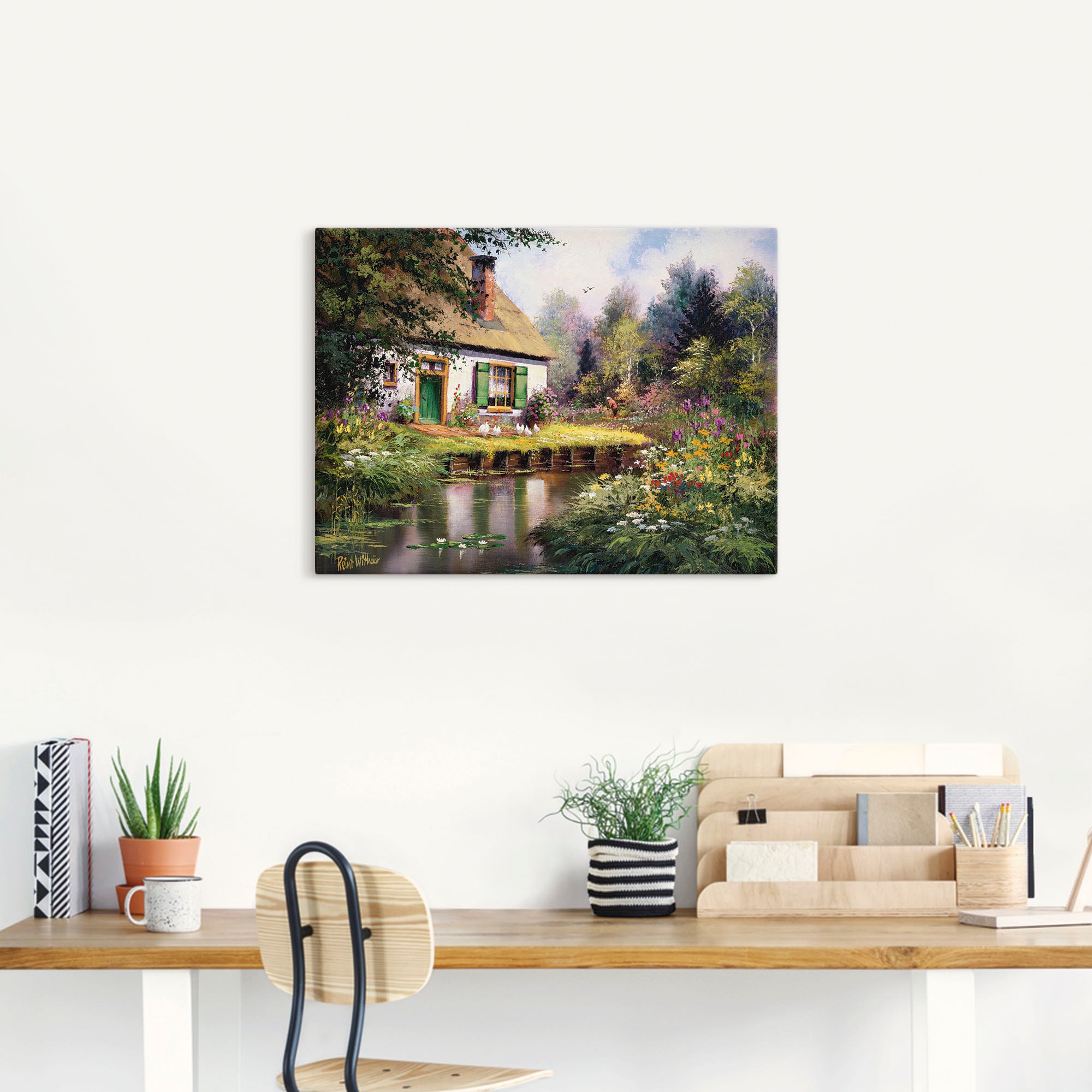 Artland Leinwandbild »Am Bach« Garten 1 Stk. tlg. auf Holzrahmen gespannt