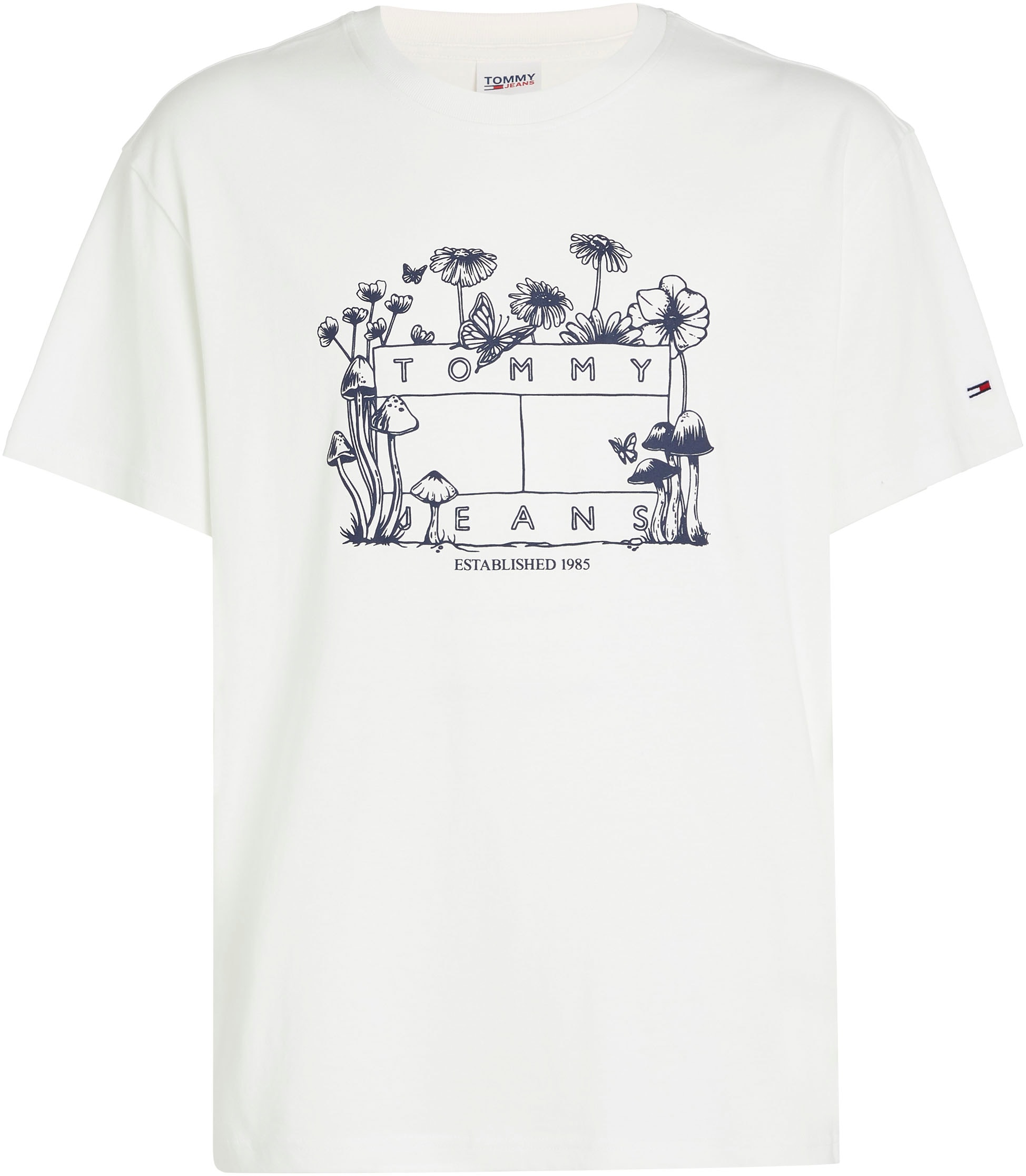 Tommy Jeans T-Shirt mit FLOWER TEE«, WILD botanischem bei HOMEGROWN Logodruck ♕ »TJM