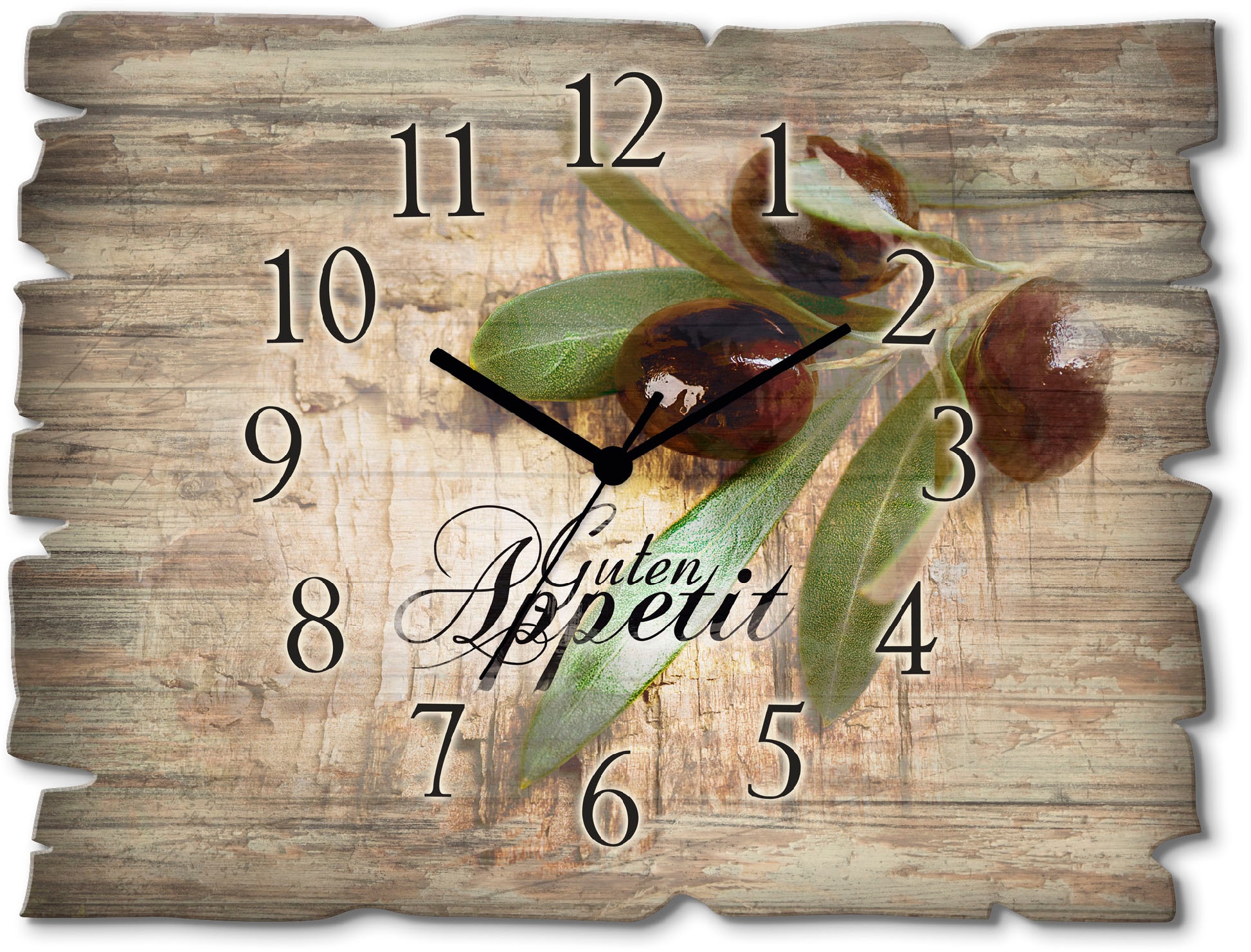 Artland Wanduhr »Oliven bequem mit oder wahlweise lautlos kaufen ohne Guten Tickgeräusche Appetit«, Funkuhrwerk, Quarz