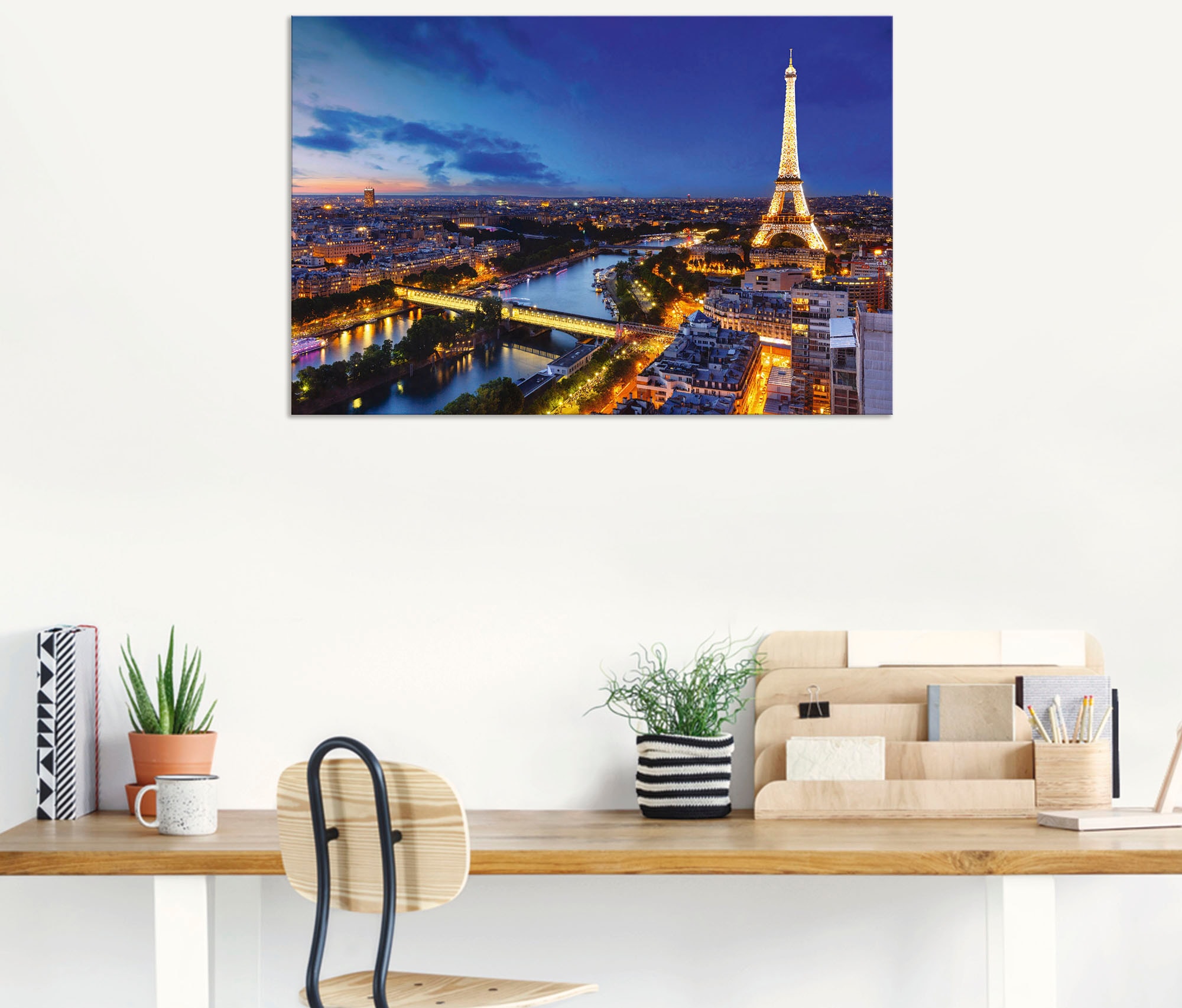 Wandbild St.), Größen am »Eiffelturm und Paris«, Paris, oder Abend, Alubild, als Wandaufkleber Leinwandbild, (1 Poster versch. Seine Raten Artland auf kaufen in