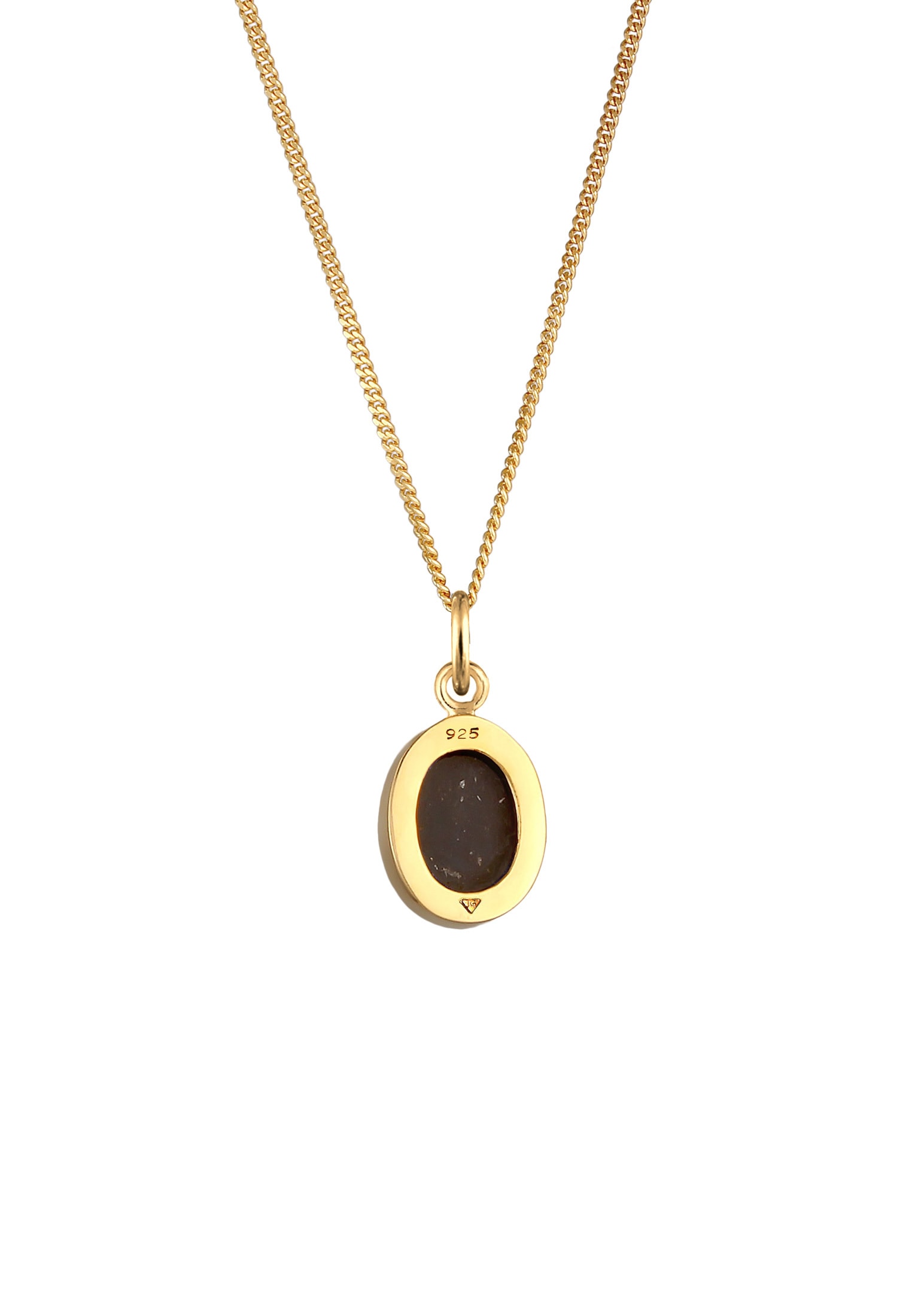 Elli Silberkette »Halskette Onyx Anhänger Oval Klassisch 925 Silber«
