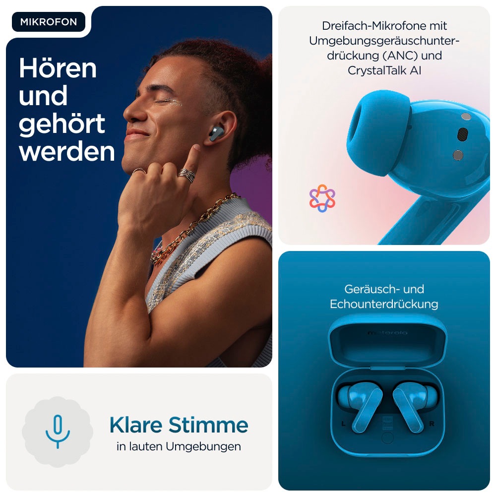 Motorola wireless In-Ear-Kopfhörer »moto buds« Bluetooth Active Noise Cancelling (ANC)