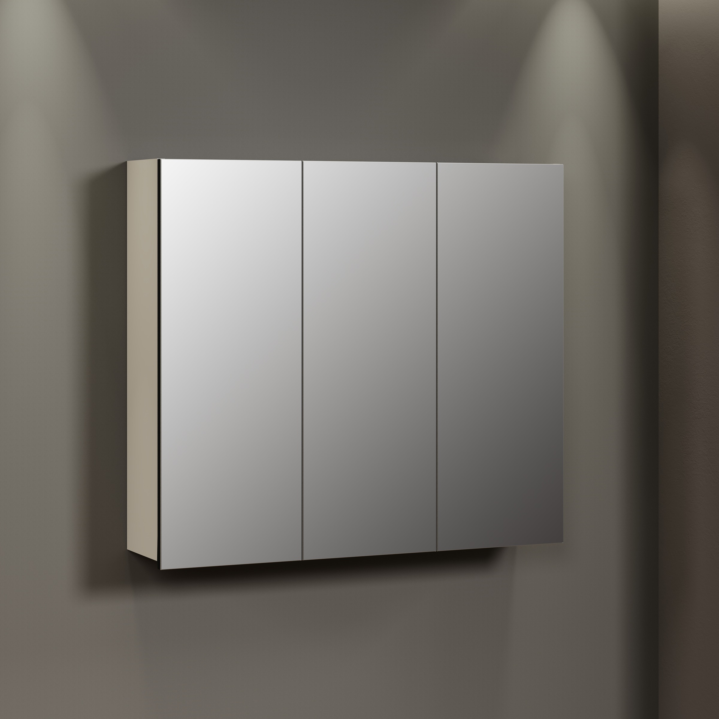 welltime Spiegelschrank »Amrum«, (1 St.), 3-Türiger Badspiegel mit Stauraum - Maße (B/T/H) 90/20/80 cm