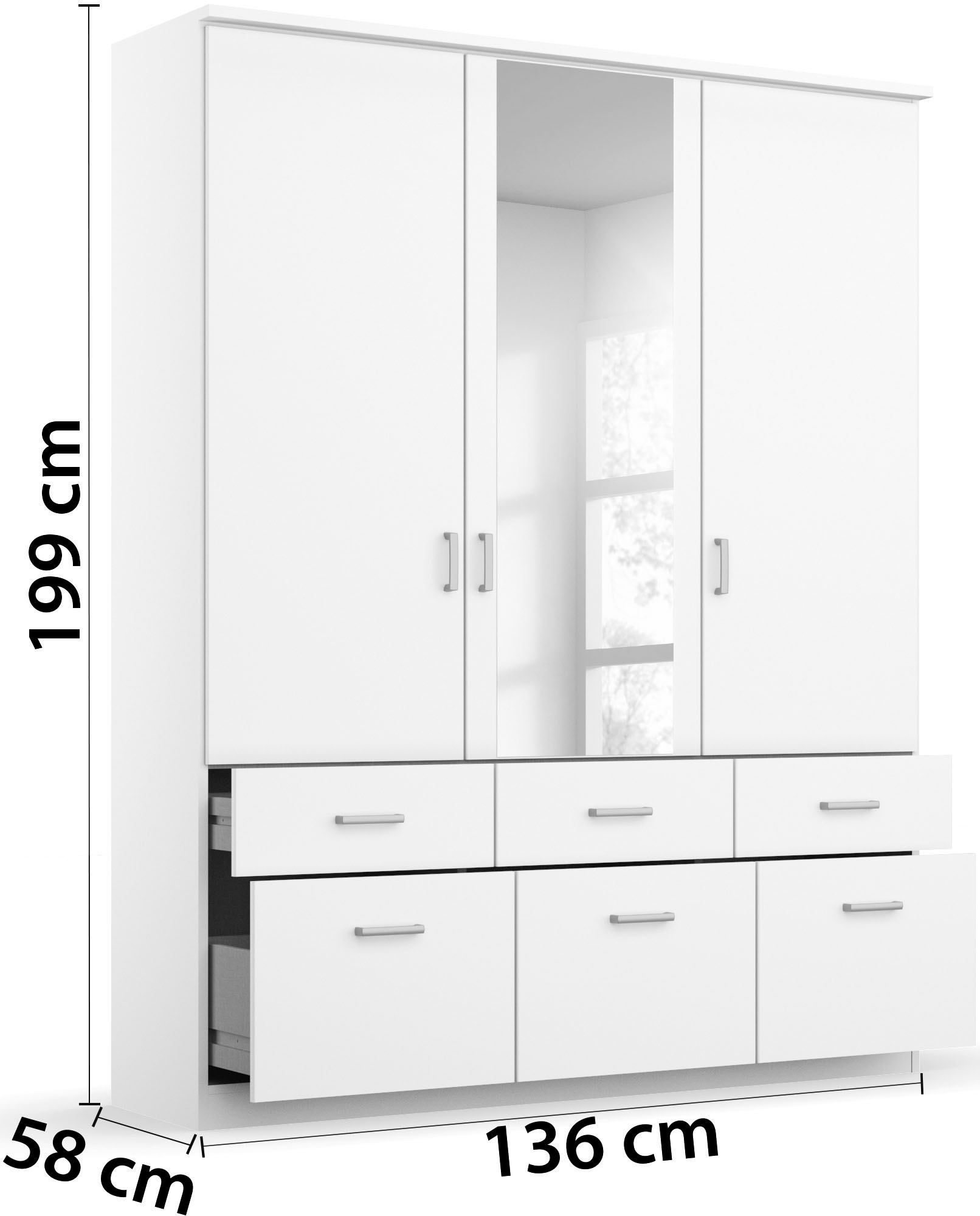 rauch Kleiderschrank »Kleiderschrank Schrank Garderobe deckenhoher Schrank BREMEN«, in vielen Farben und Ausführungen MADE IN GERMANY