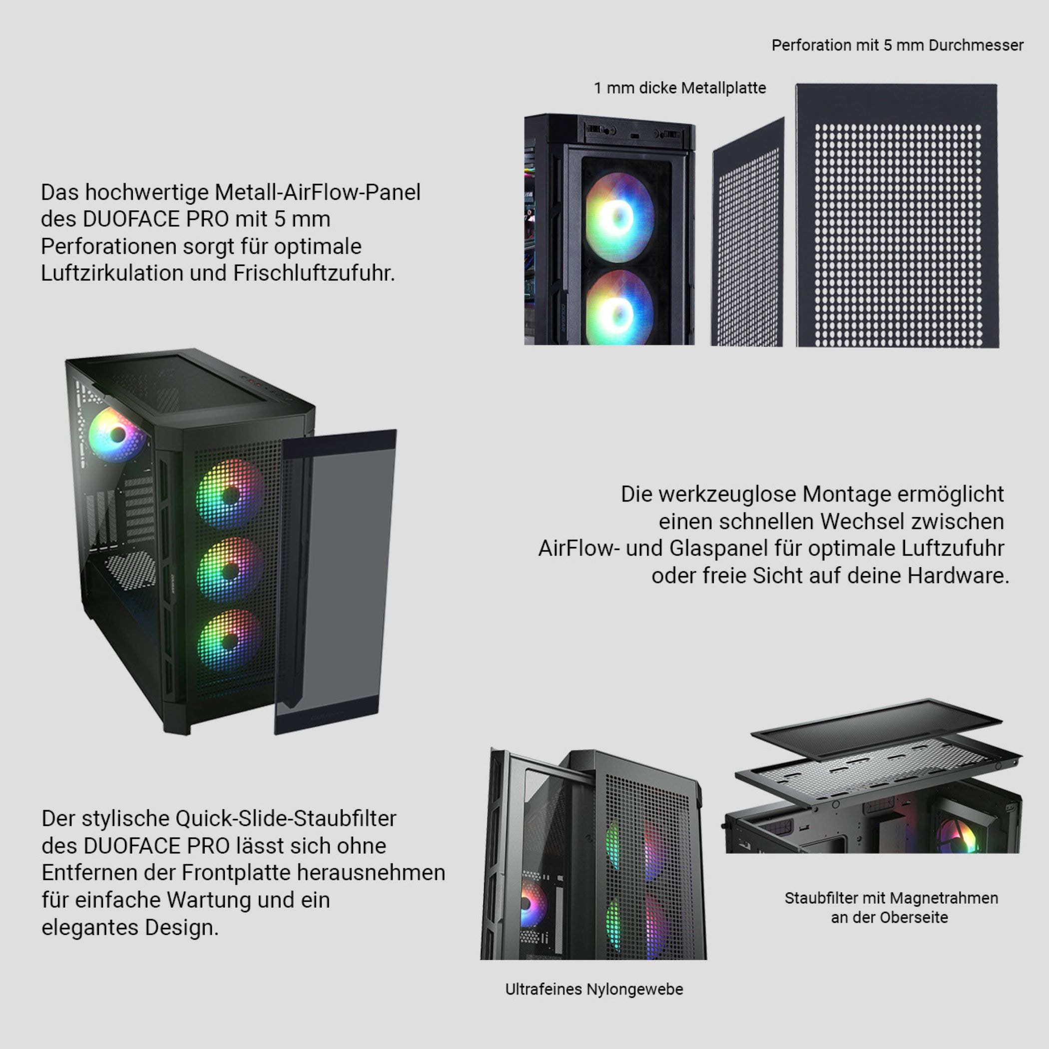 Cougar Gaming-PC »DUOFACE PRO BK 7662«, Windows 11, DDR5 RAM