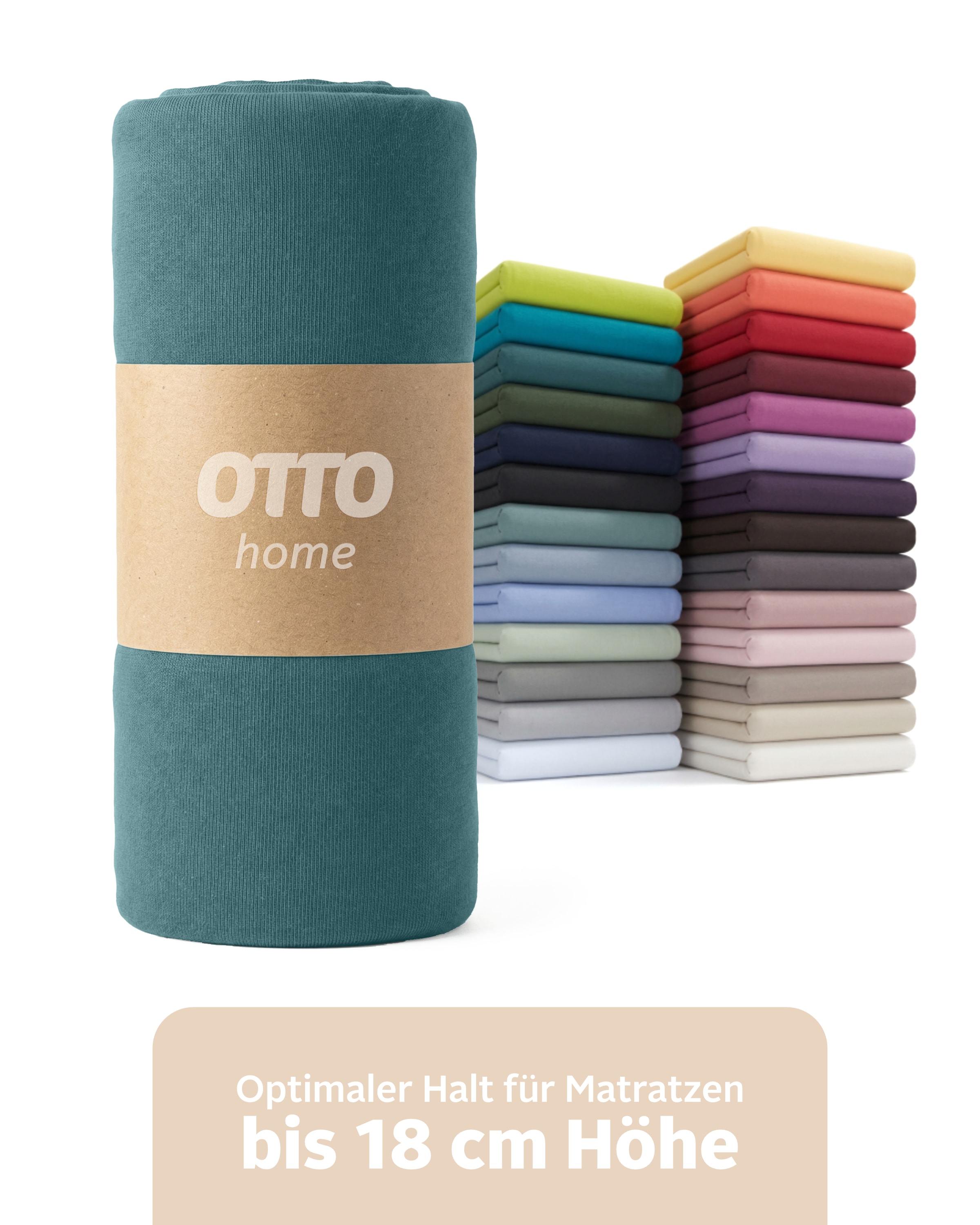 OTTO home Spannbettlaken "PHYSALIS in BASIC und PREMIUM Qualität, 100% Baumwolle" für Matratzen bis 18 cm Höhe, Bettlaken, Spannbetttuch, pflegeleicht