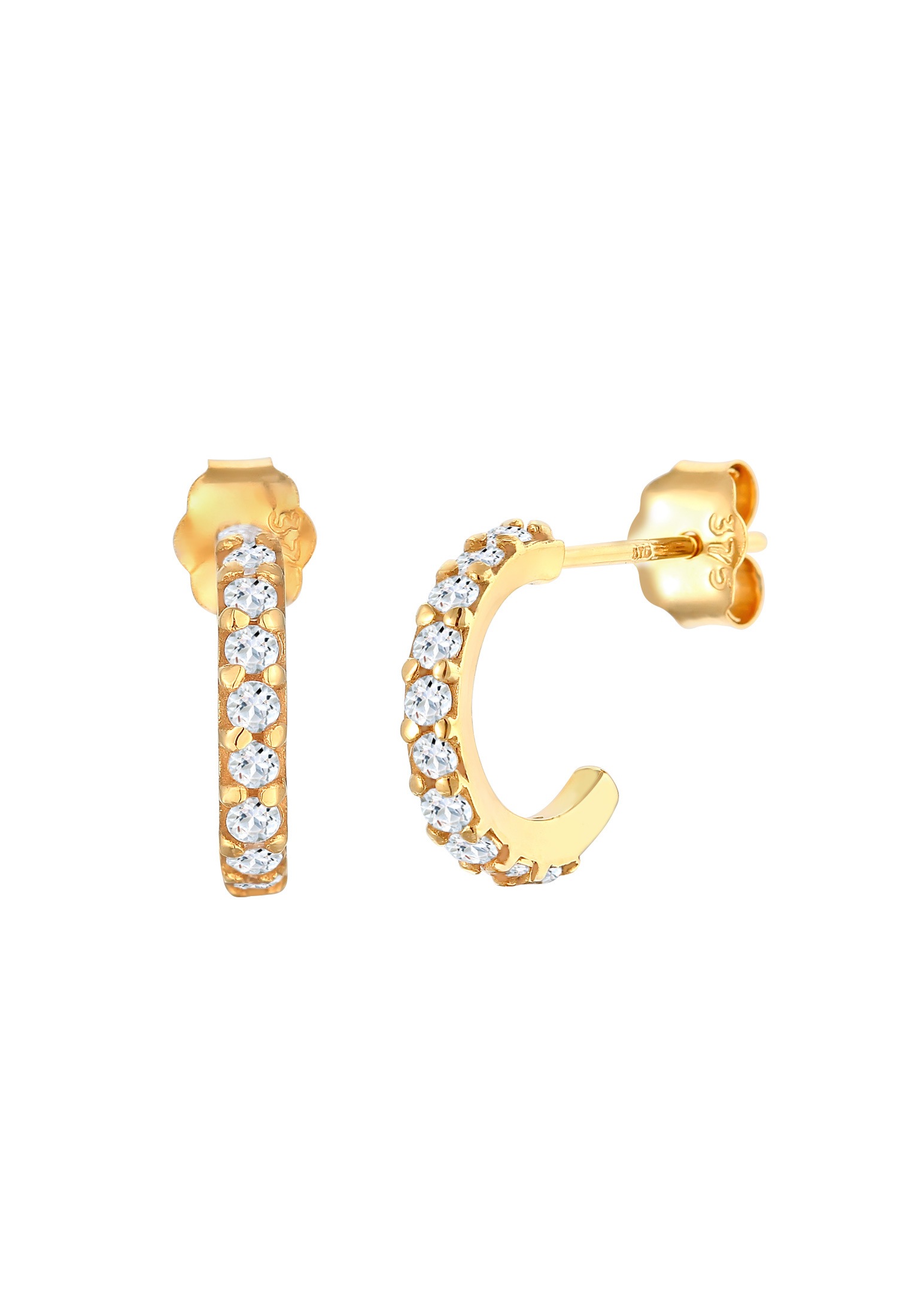 Elli Premium Paar Ohrstecker »Ohrringe Creolen Halbcreole Topas 375 Gelbgold«