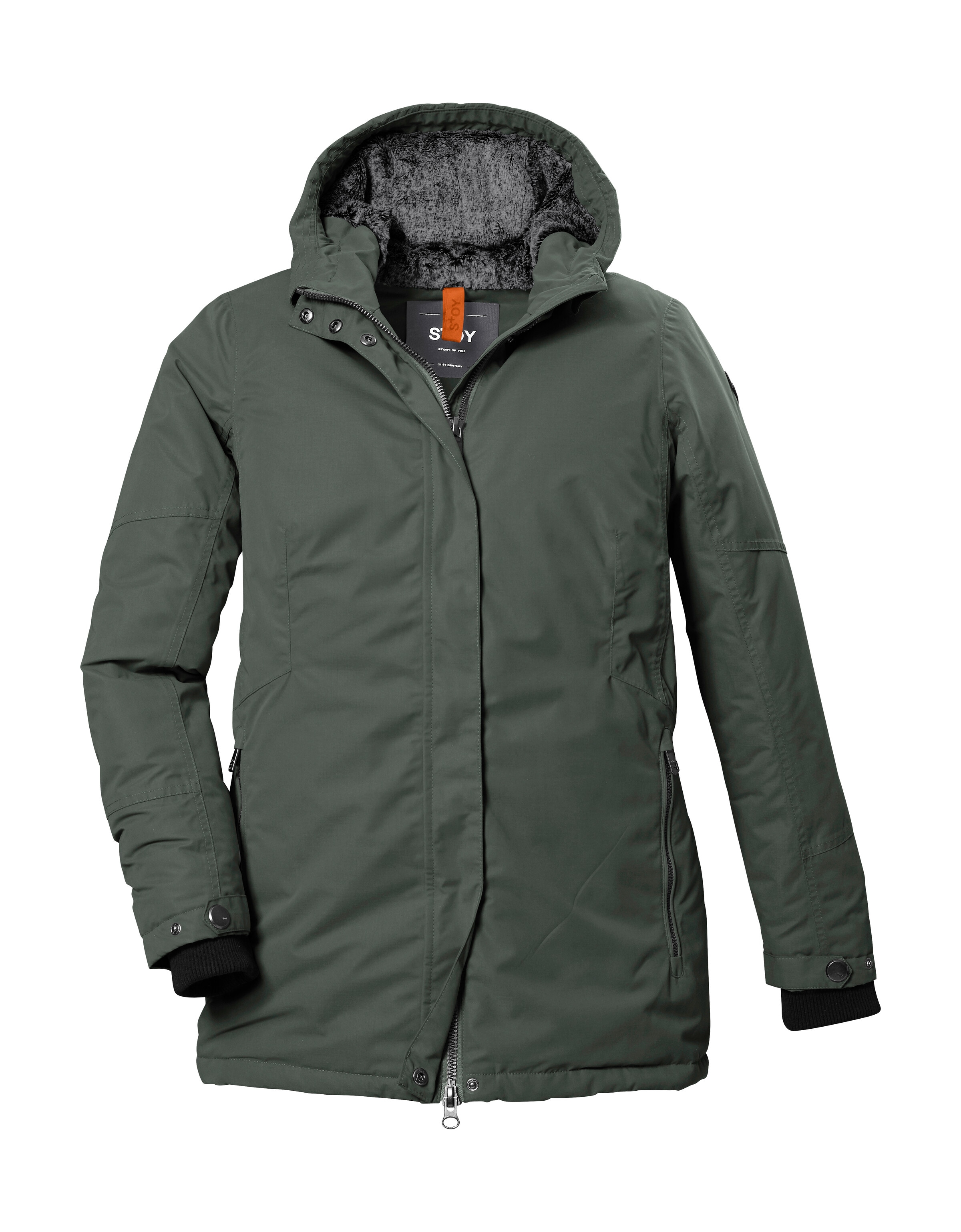 STOY Funktionsjacke »STW 4 WMN JCKT« Wasserdicht, atmungsaktiv, mit Teddy Fleece, abnehmb. Kapuze