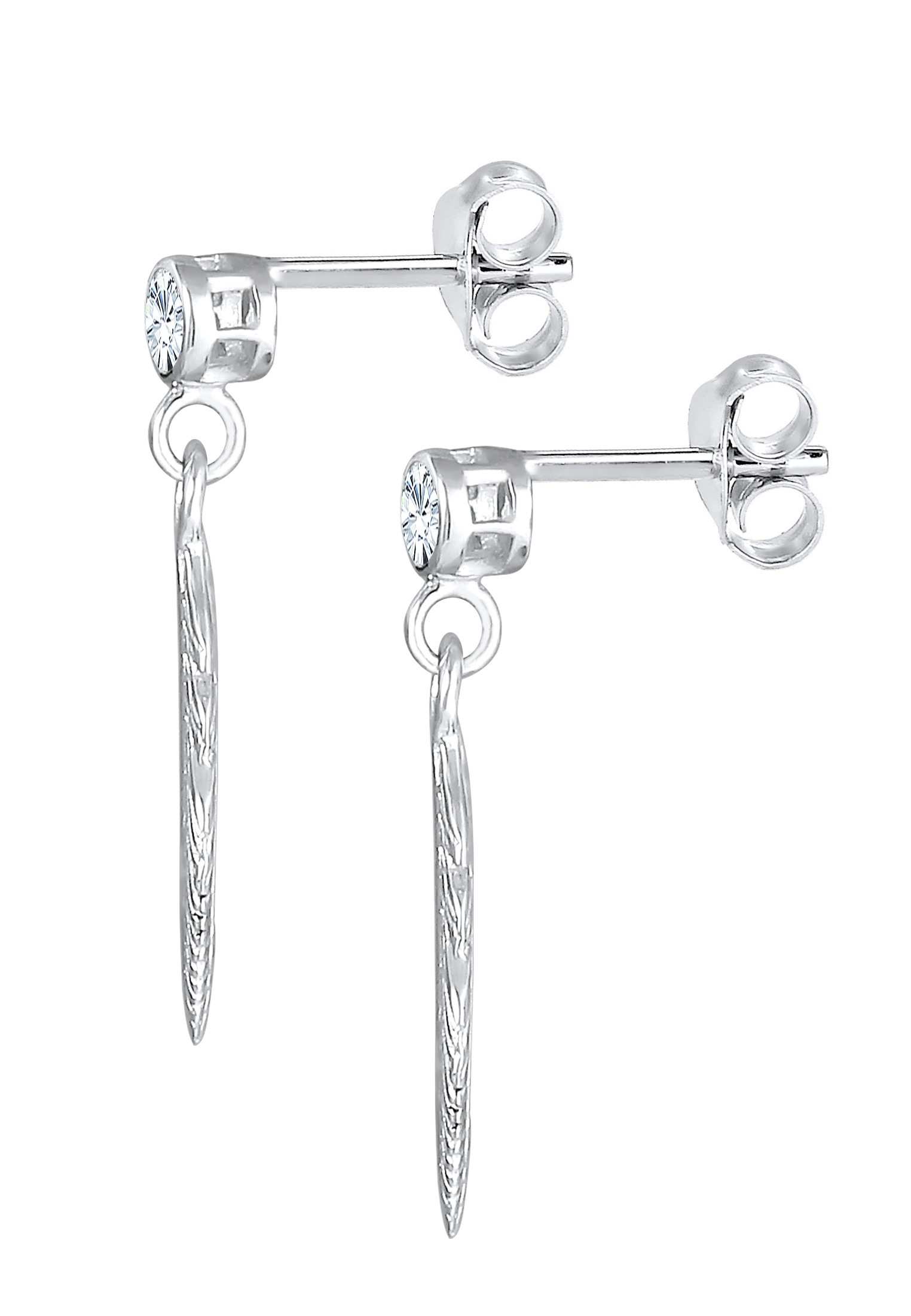 Elli Paar Ohrhänger »Ohrringe Ohrhänger Feder 925 Silber, mit Kristallen von Swarovski®«