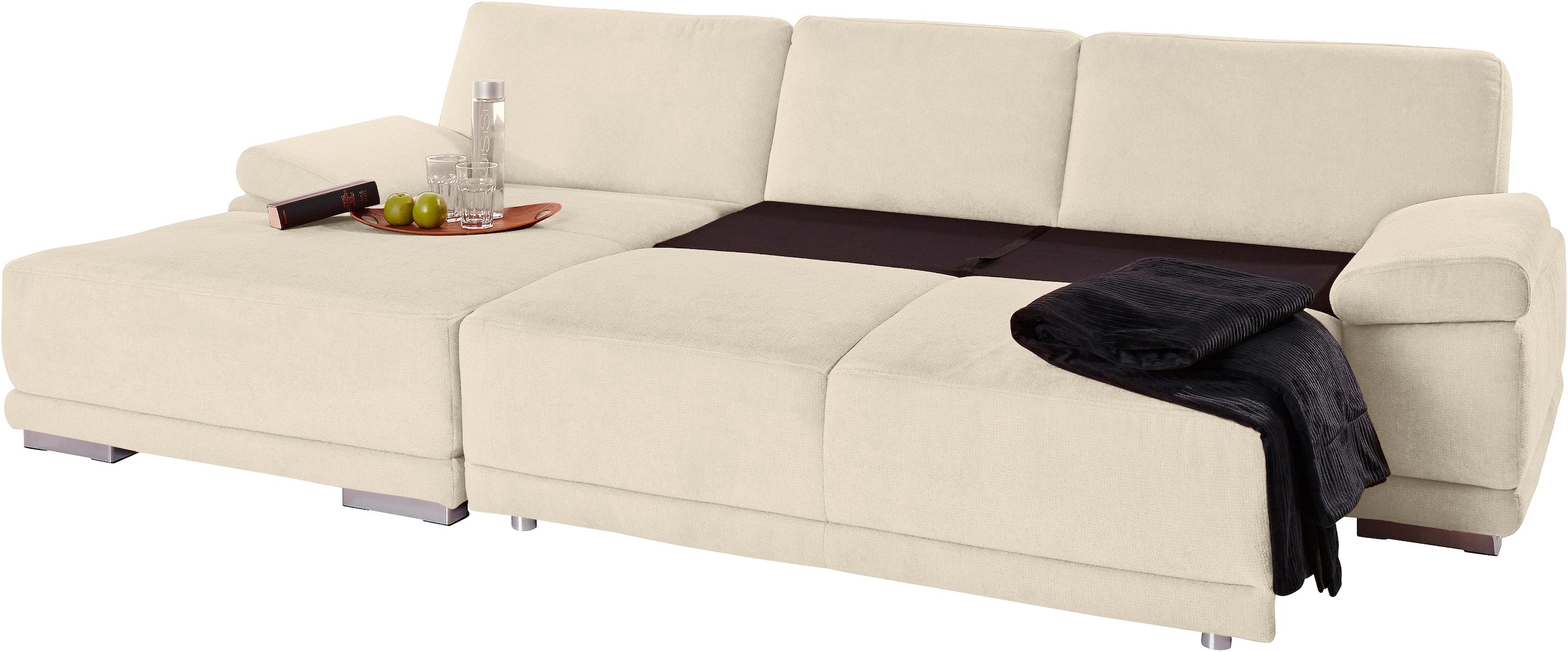 sit&more Ecksofa »Coria L-Form«, mit XL-Recamiere, wahlweise mit Bettfunktion