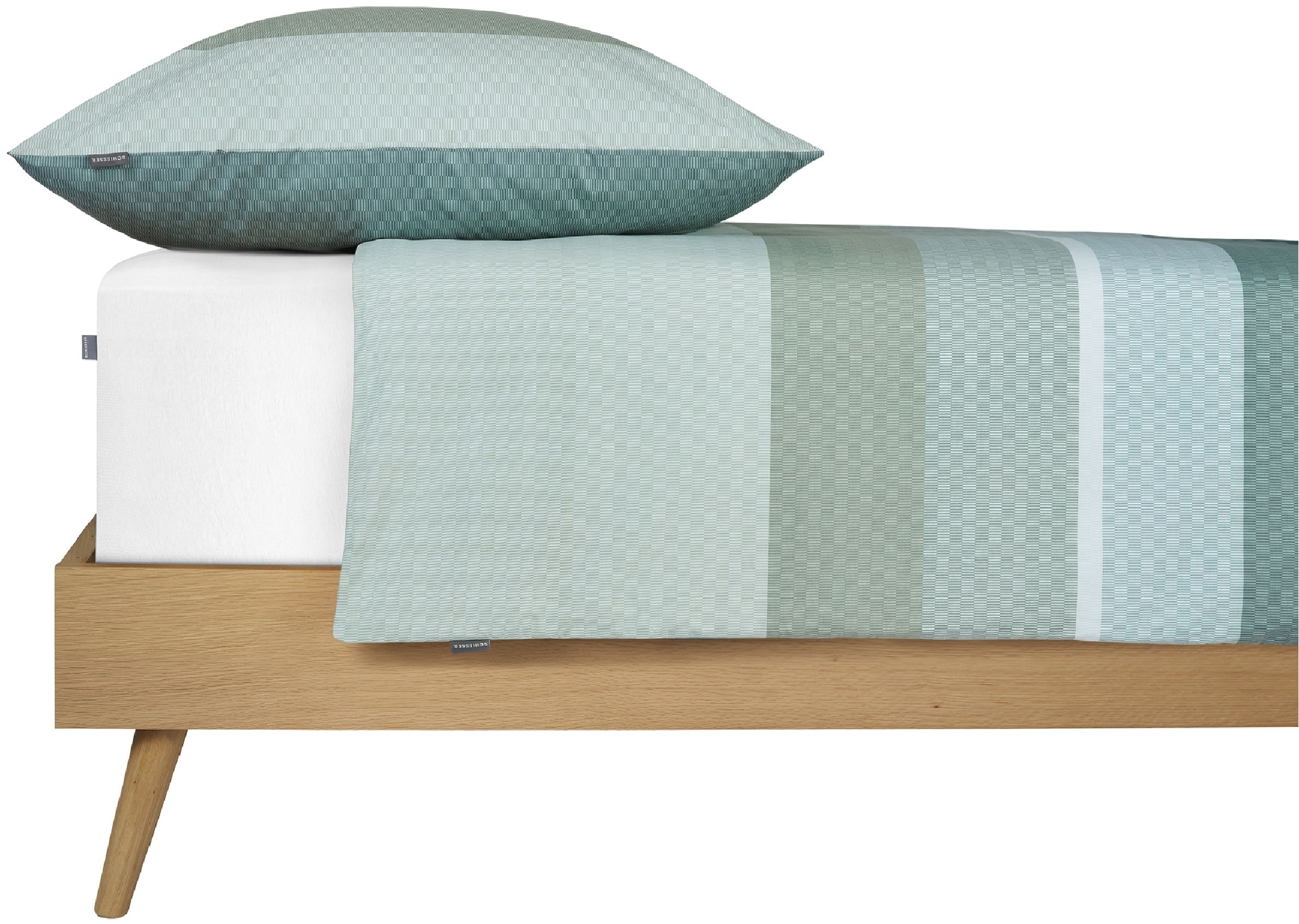 Schiesser Bettwäsche »Endy Stripes aus weicher Baumwolle und Blockstreifen-Optik«, (2 tlg.), MADE IN GREEN by OEKO-TEX®-zertifiziert