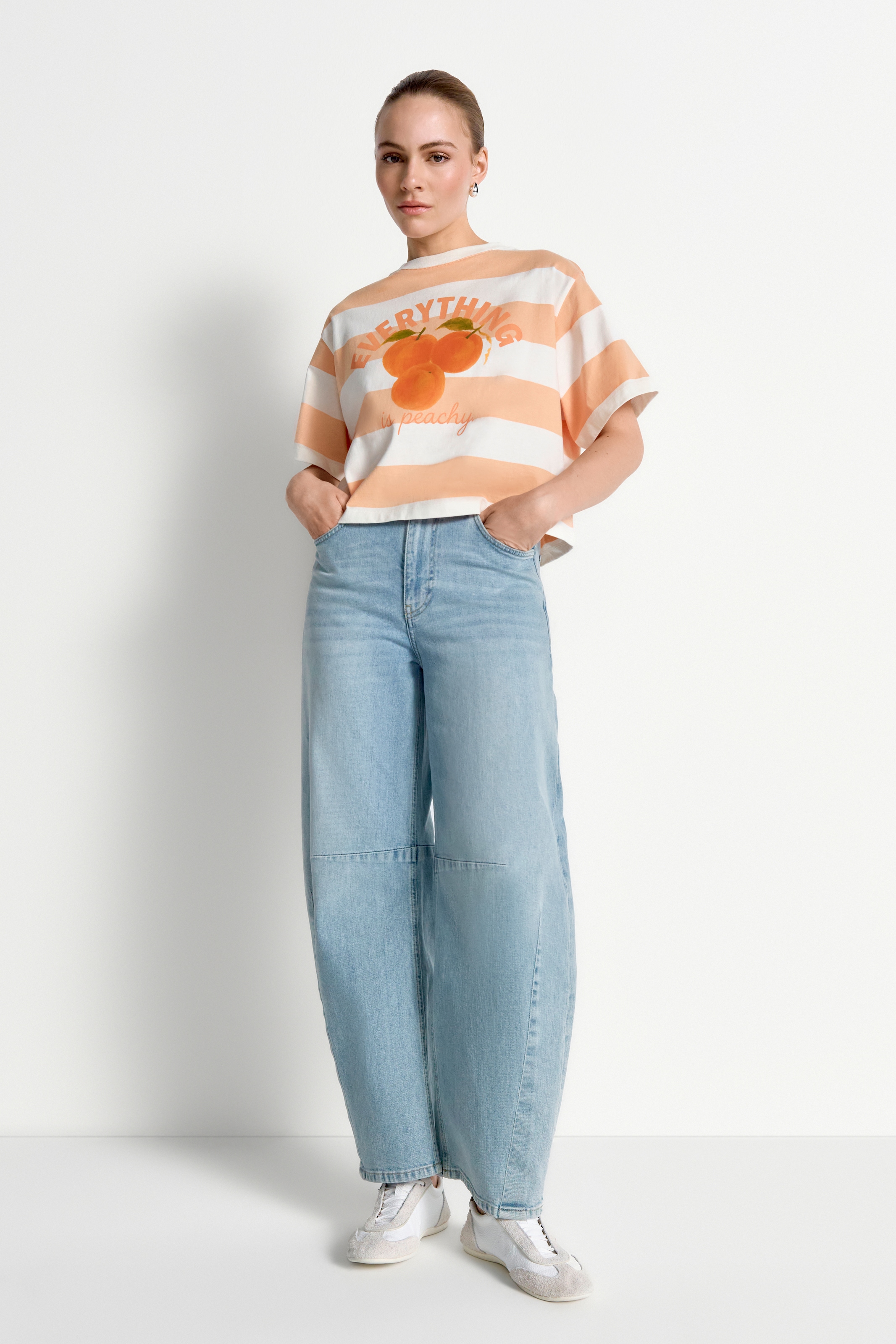 RICHROYAL T-Shirt Regular fit mit Aprikosenprint