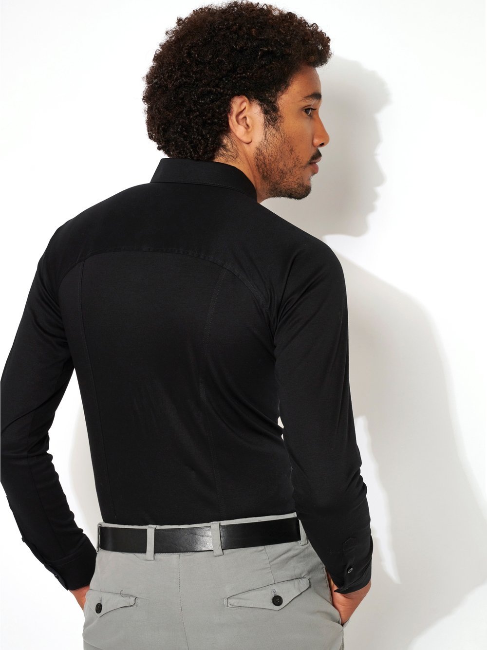 DESOTO Langarmhemd »Jerseyhemd Casual Kent langarm« Flexibler Stretch