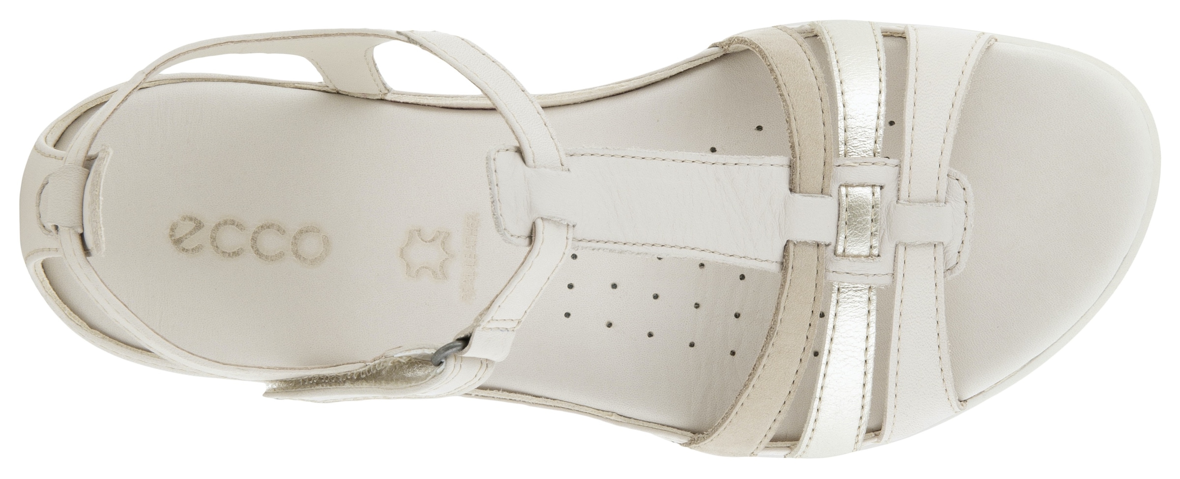 Ecco Riemchensandale »FLASH«, Sommerschuh, Sandalette, Klettschuh, im Metallic-Look