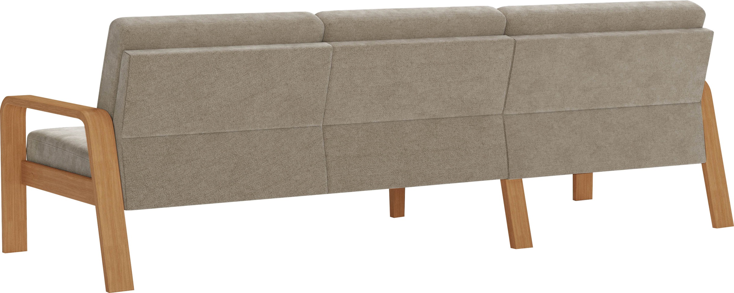 sit&more Ecksofa »Kolding L-Form«, Armlehnen aus eichefarbigem Buchenholz, verschiedene Bezüge und Farben