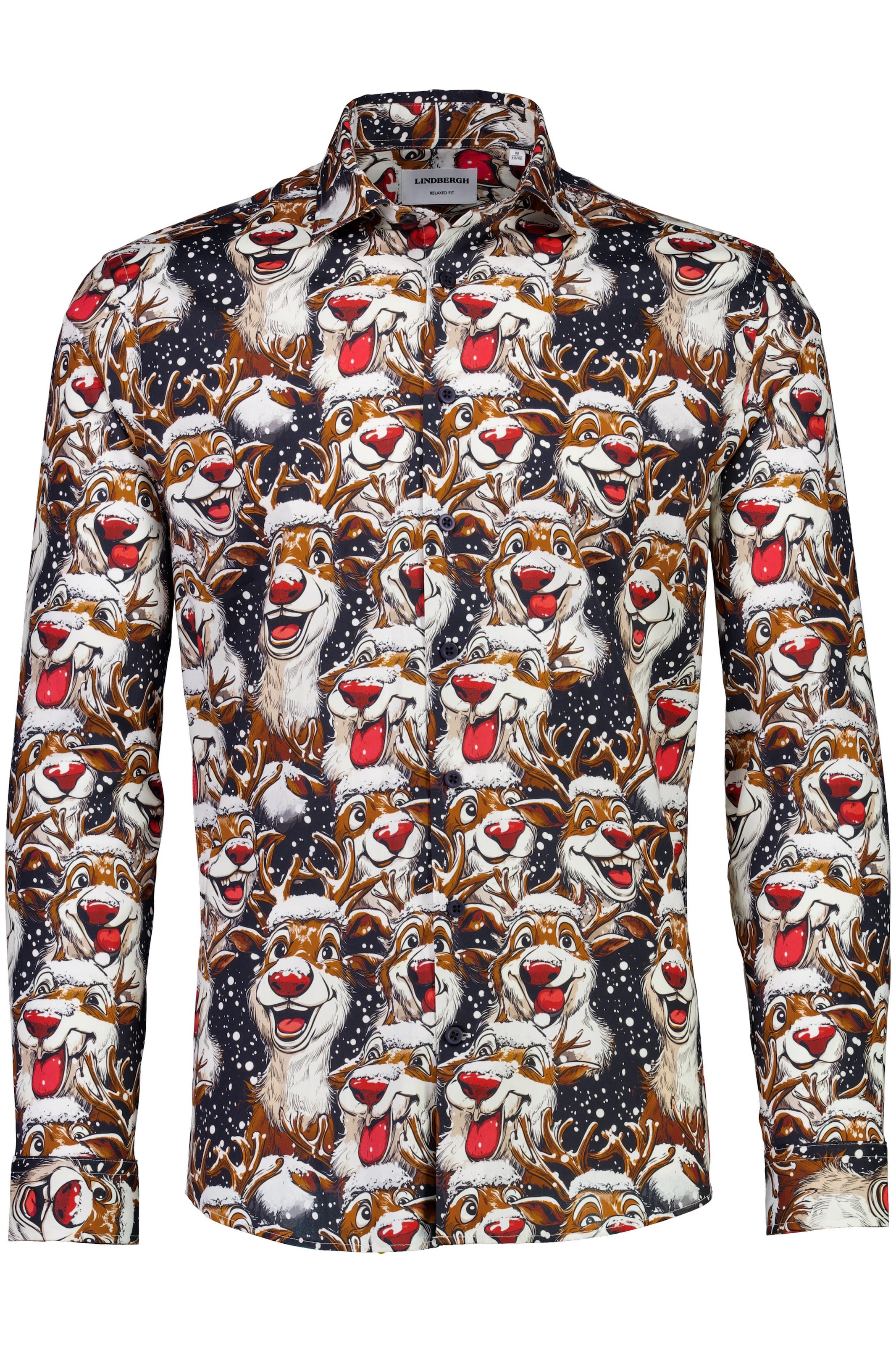 LINDBERGH Langarmhemd , mit weihnachtlichem All-Over Print
