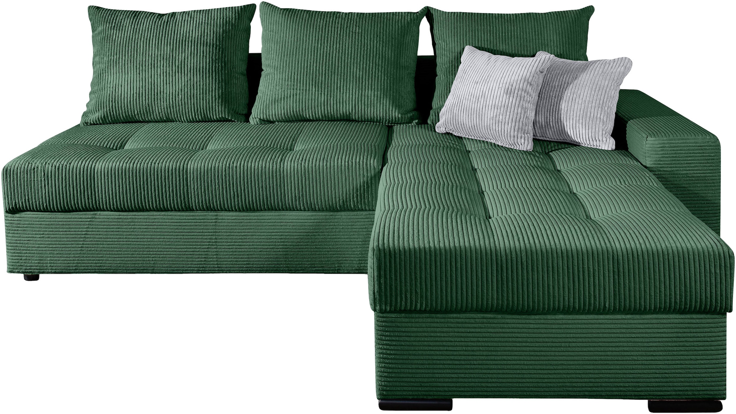 COLLECTION AB Ecksofa »Josy L-Form, B: 214 cm in Cord, Cord-Mix« mit Bettfunktion, Bettkasten & 2 Zierkissen, Federkern