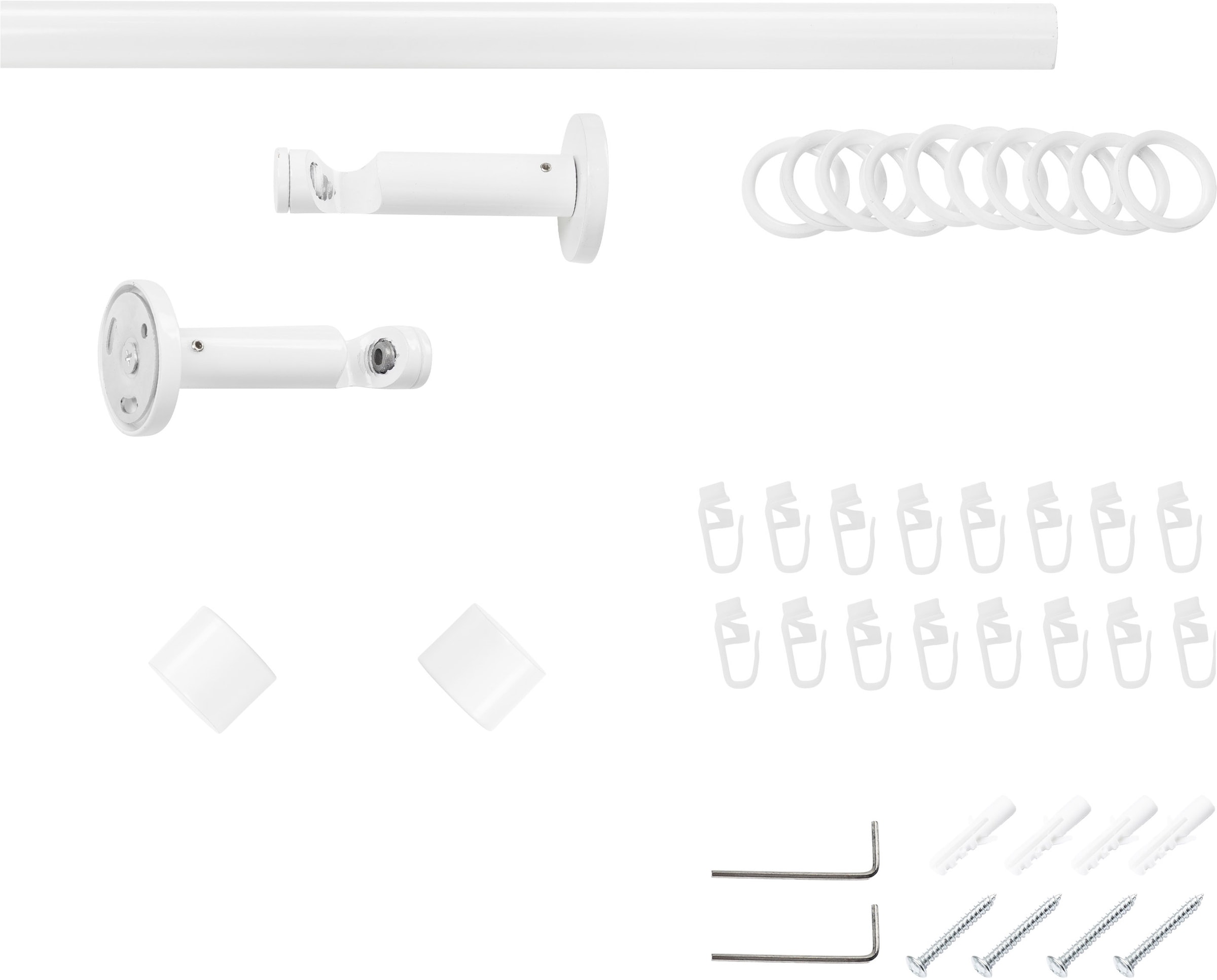 SN DECO GROUP Gardinenstange »Gardinenstange Brest Ø 19 mm, 1-läufig, Fixmaß, verschraubt, Stahl« Ø 19 mm Fixmaß;kürzbar