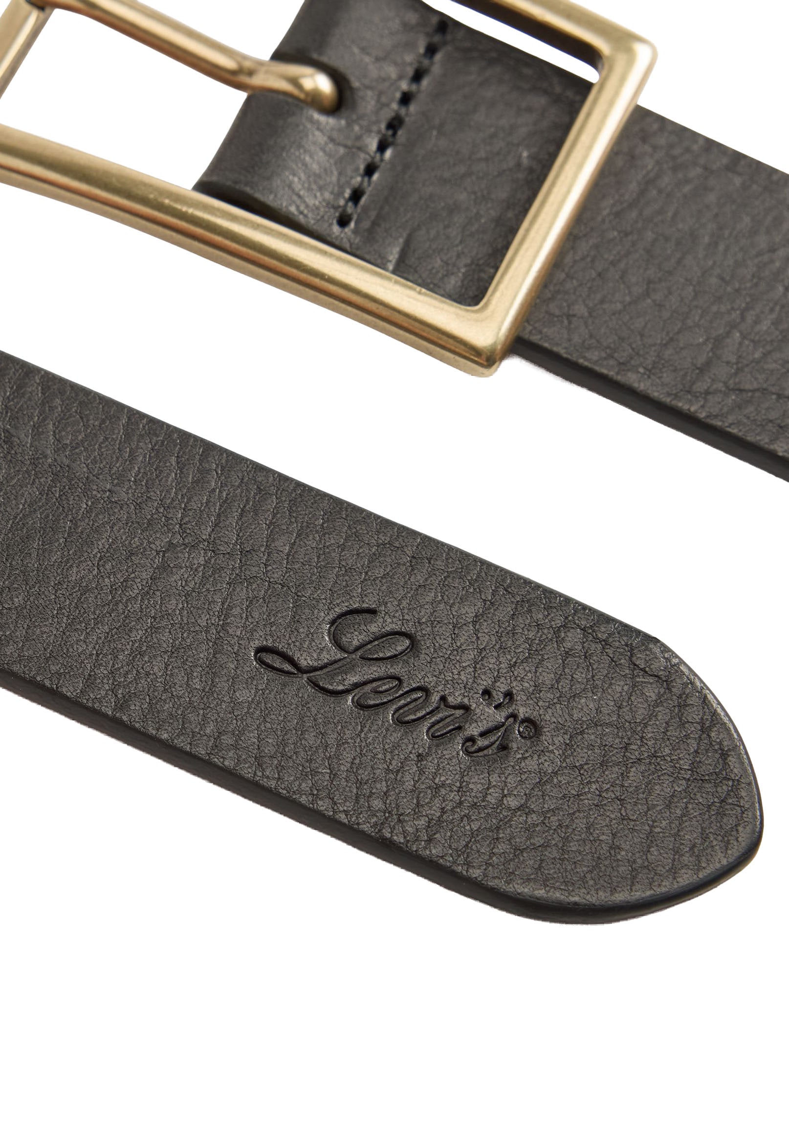 Levi's® Ledergürtel »RECTANGLE BELT« mit goldfarbener Schließe und Logoprägung