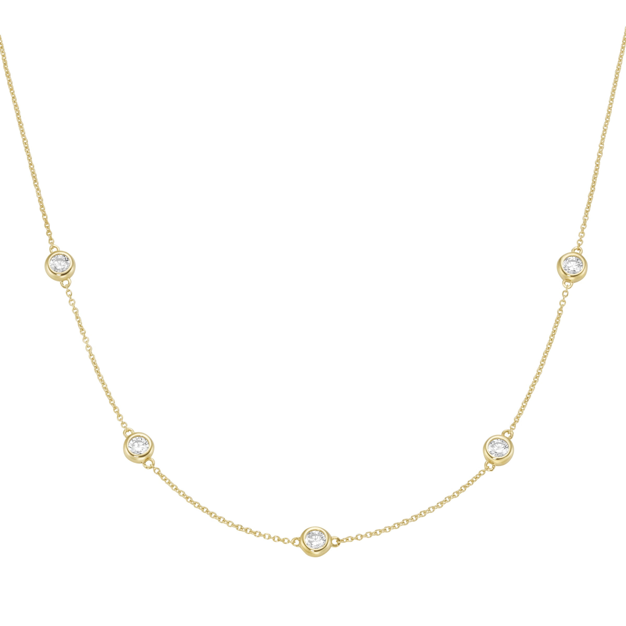 Goldkette »Collier Ankerkette mit Zirkonia, Gold 375«