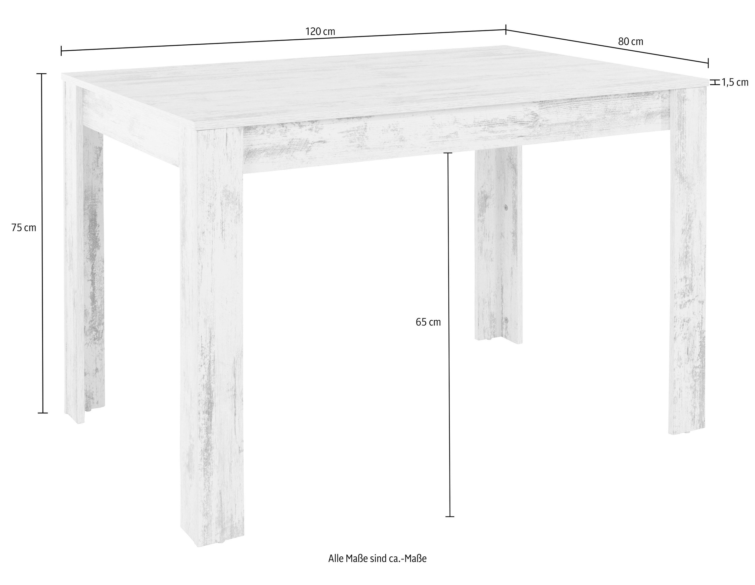 INOSIGN Esstisch »Meigh, TOPSELLER!«, (Tisch, Esstisch), Breite 120 cm, verschiedene Größen, verschiedene Farben