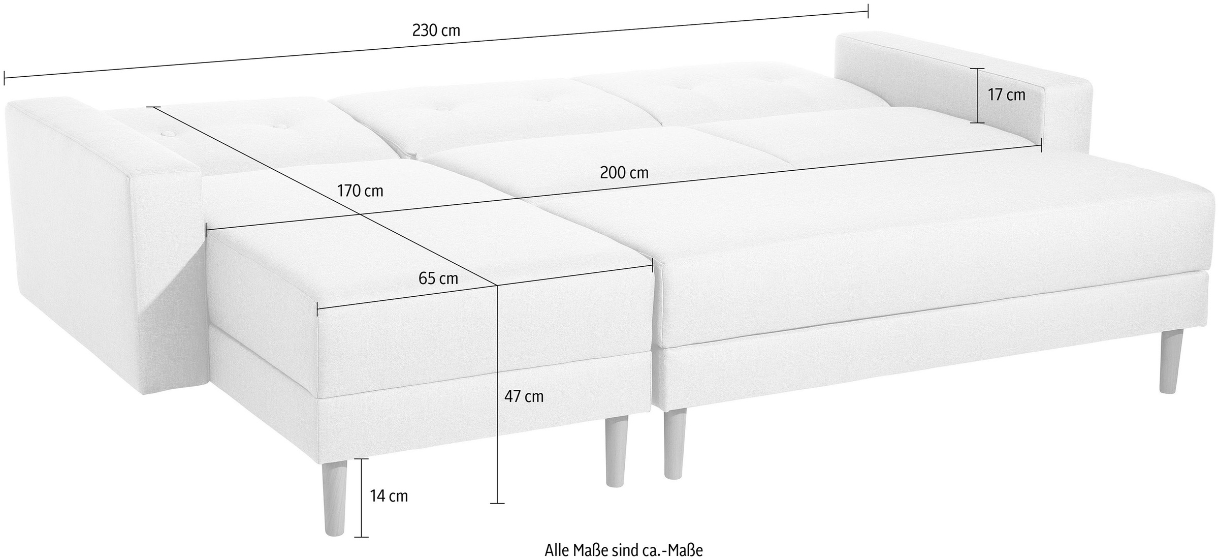 Max Winzer® Ecksofa »Just Chill kubisches Schlafsofa im skandinavischen Stil, bequem«, Recamiere links oder rechts montierbar, mit Rückenverstellung