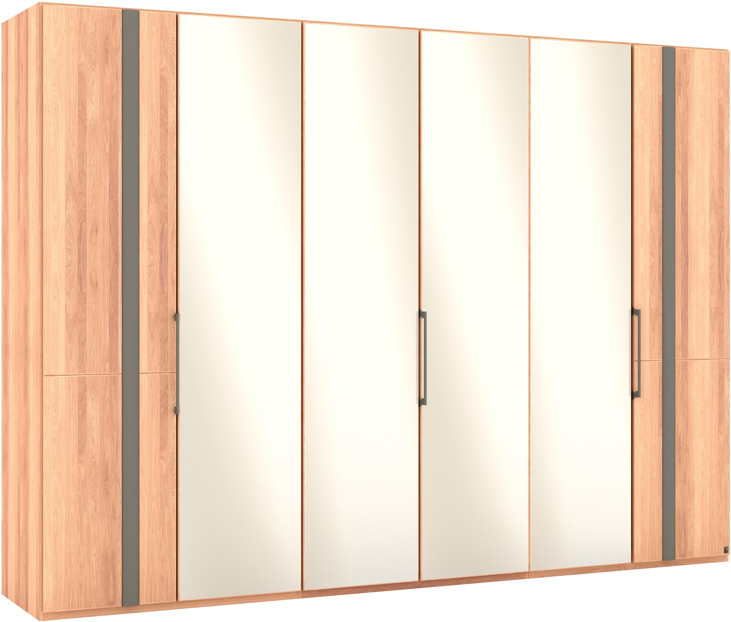 Musterring Drehtürenschrank »Sorrent, Kleiderschrank, Schrank, teilmassiv Eiche«, (mit Türdämpfern, in 5 Breiten & 2 Höhen, extra Böden, MADE IN GERMANY), Türen Eiche massiv oder als Parsol-Bronze-Spiegel, verschiedene Maße