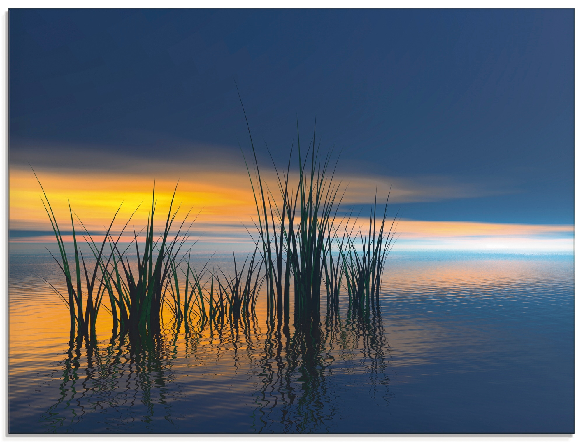 Artland Glasbild »Sonnenuntergang III«, Gewässer, (1 St.), in verschiedenen  Größen auf Raten bestellen
