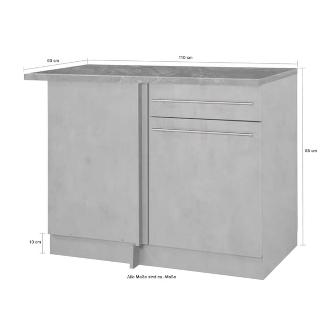 wiho Küchen Eckunterschrank »Chicago«, 110 cm breit, für eine optimale  Raumnutzung auf Rechnung kaufen
