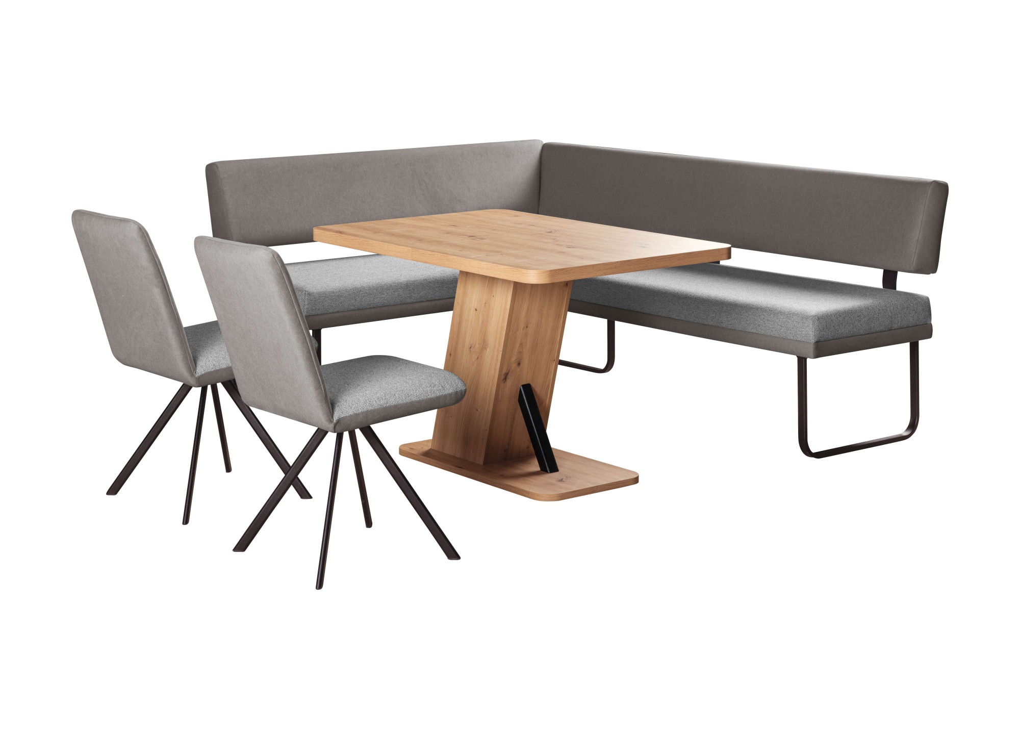OTTO home Eckbankgruppe »Gabi Essecke, Sitzgruppe, Eckbankgruppe, Küchenbankgruppe« Set, 4tlg, 4 tlg. tlg. Gestell aus matt-schwarzem Flachmetall, stabil, 2-Stoff-Design