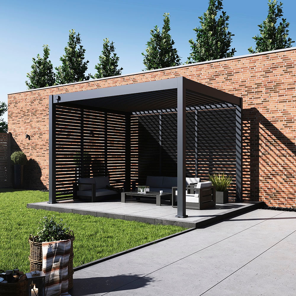 Paragon Pavillonseitenteil »Lamellen Sichtschutz für Pergola Grand Tuscan 12 Grau«