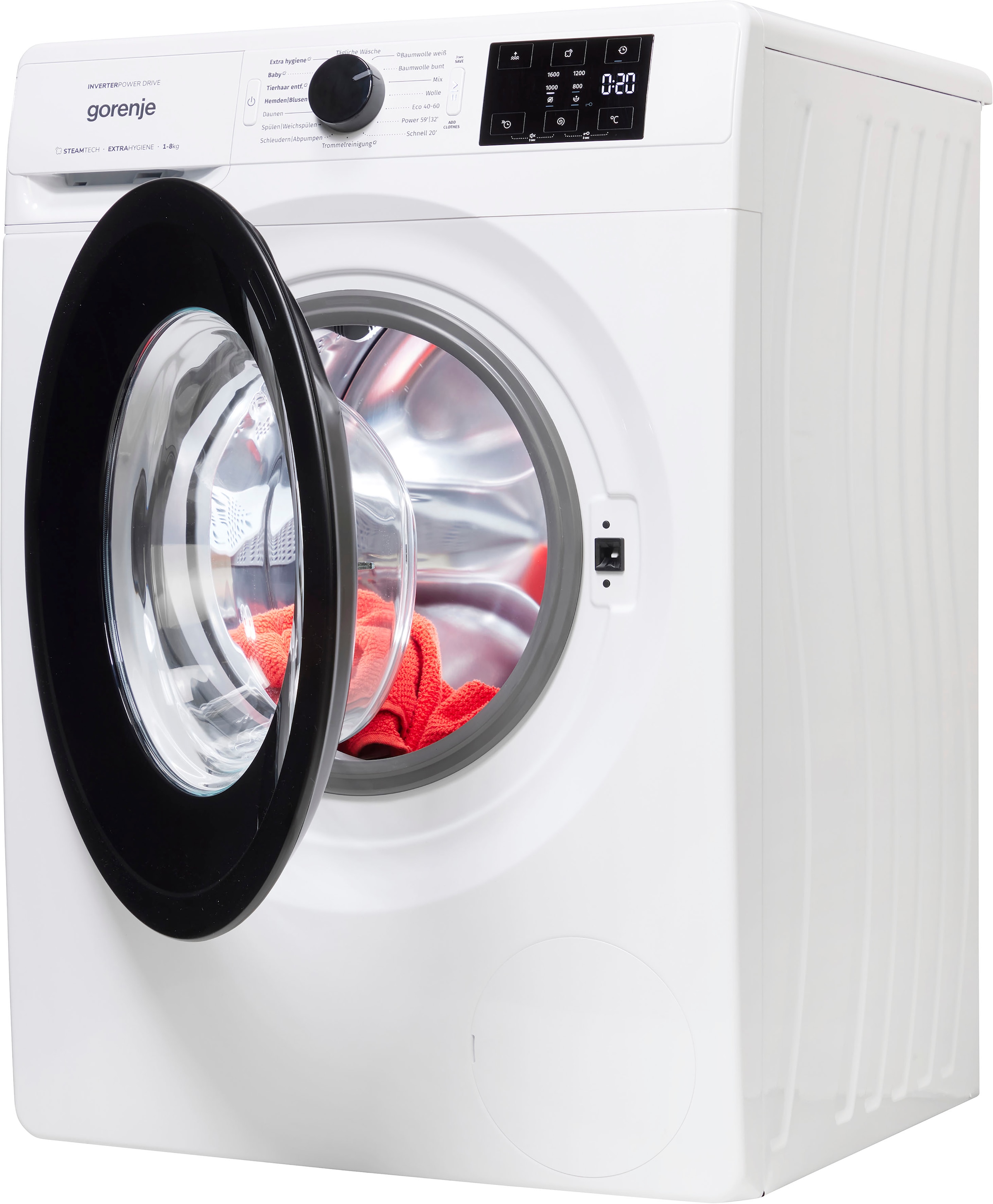 GORENJE Waschmaschine, WNEI86APS, 8 XXL mit 3 Jahren Garantie 1600 U/min kg